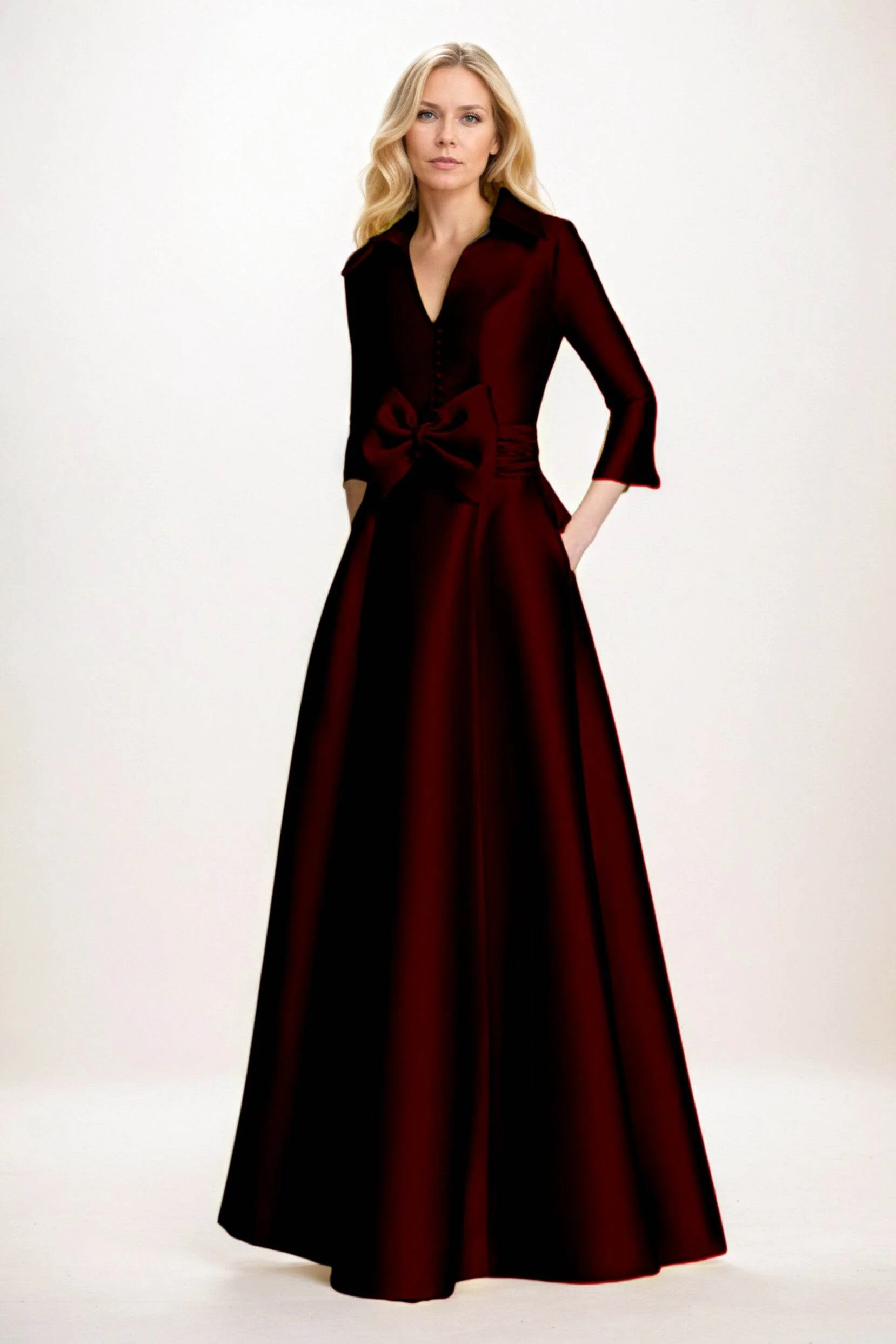 A-Line Maxi Satin Mother of the Bride Dresses CM0402