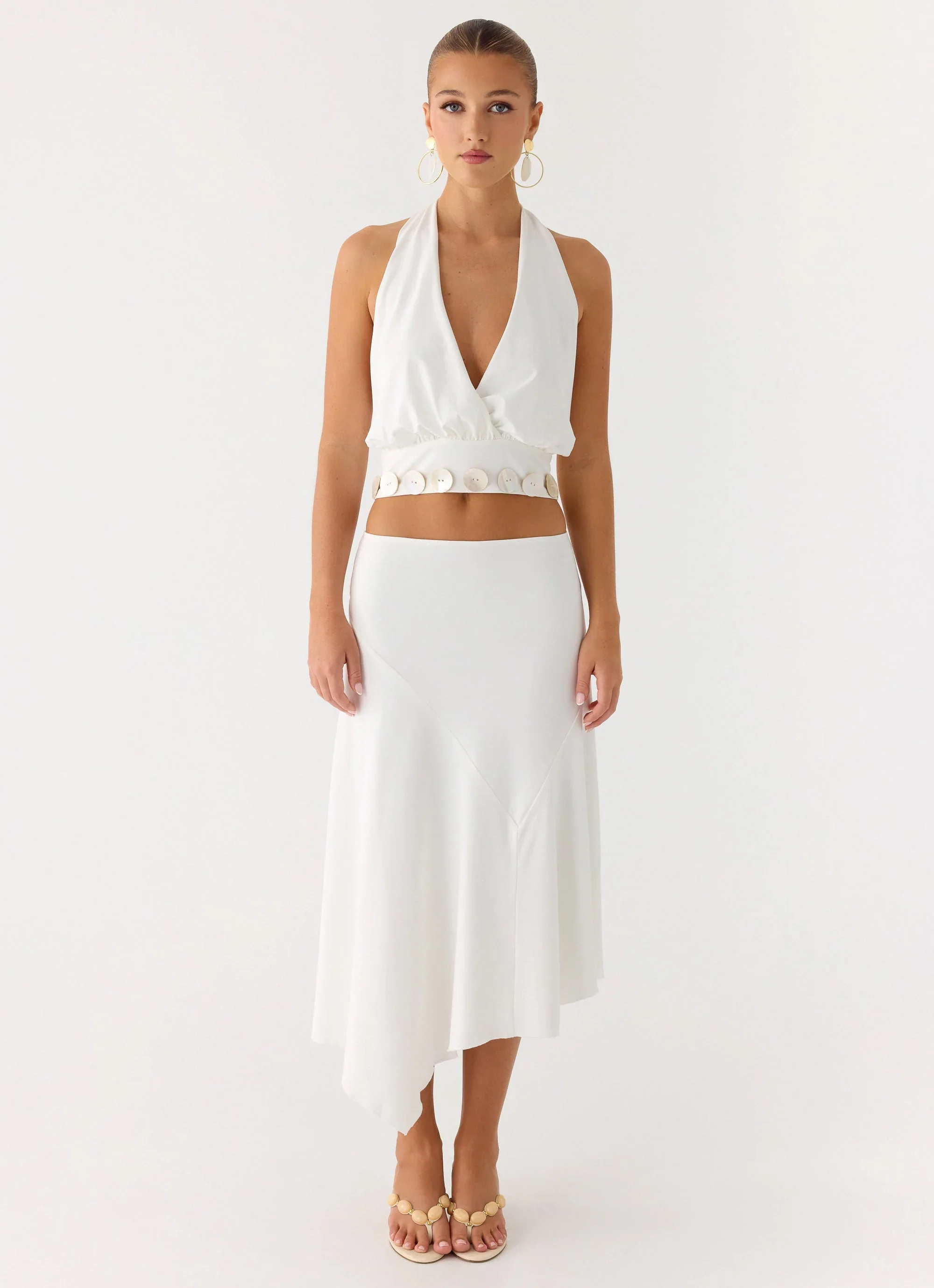 Ignite It Midi Skirt - White
