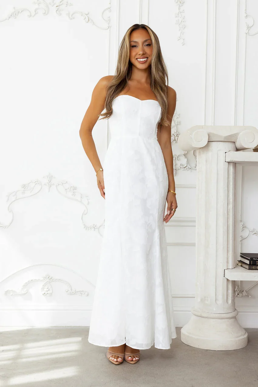 Sea Kissed Strapless Maxi Dress White