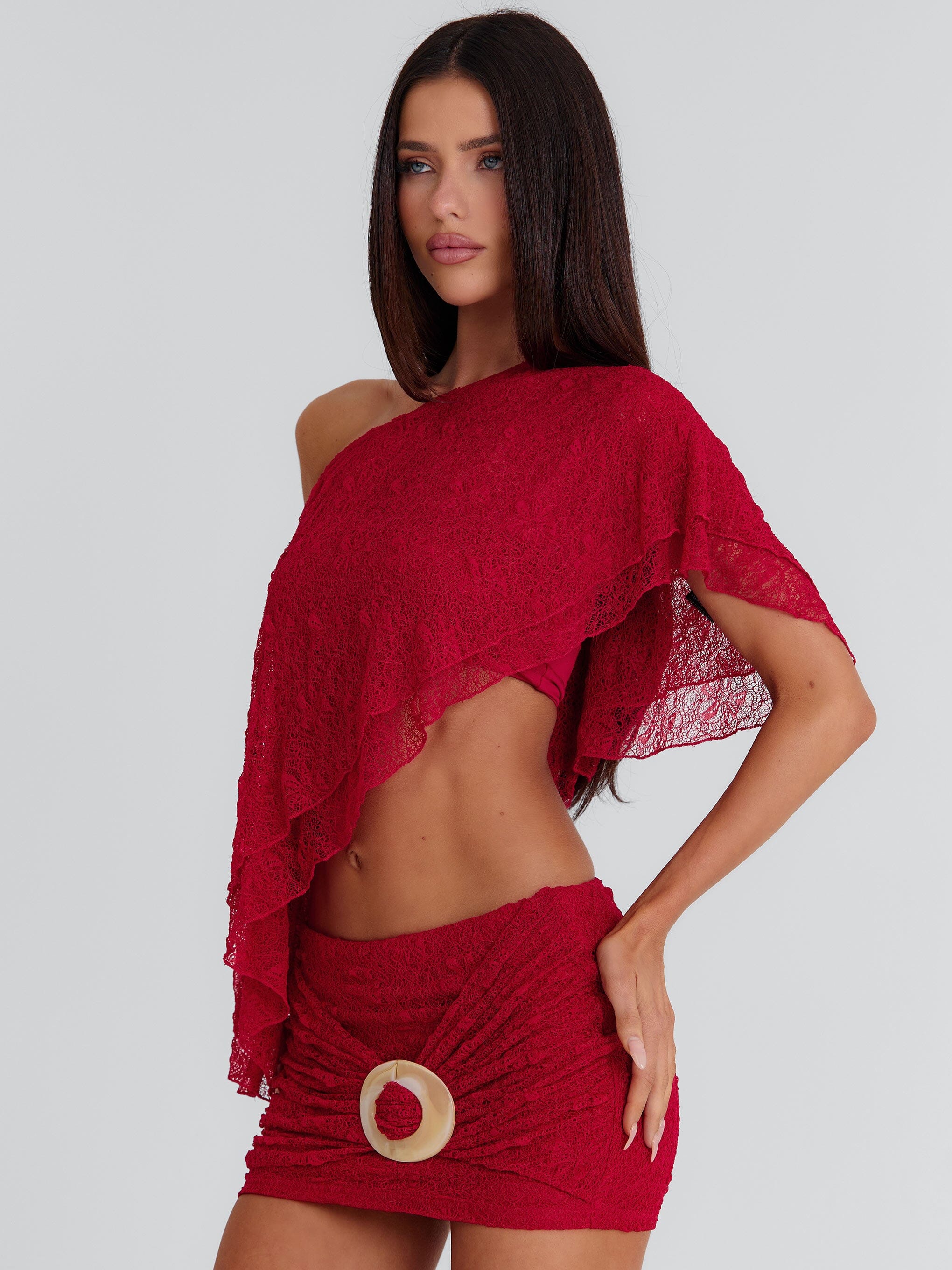 JILLIAN MINI SKIRT RED