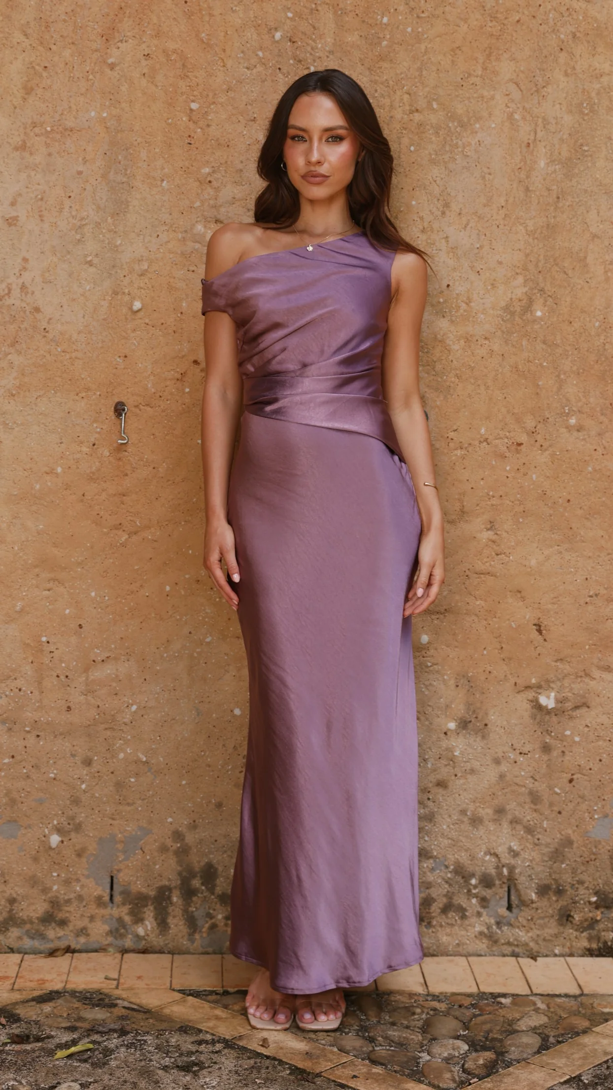 Auria Off Shoulder Maxi Dress - Plum