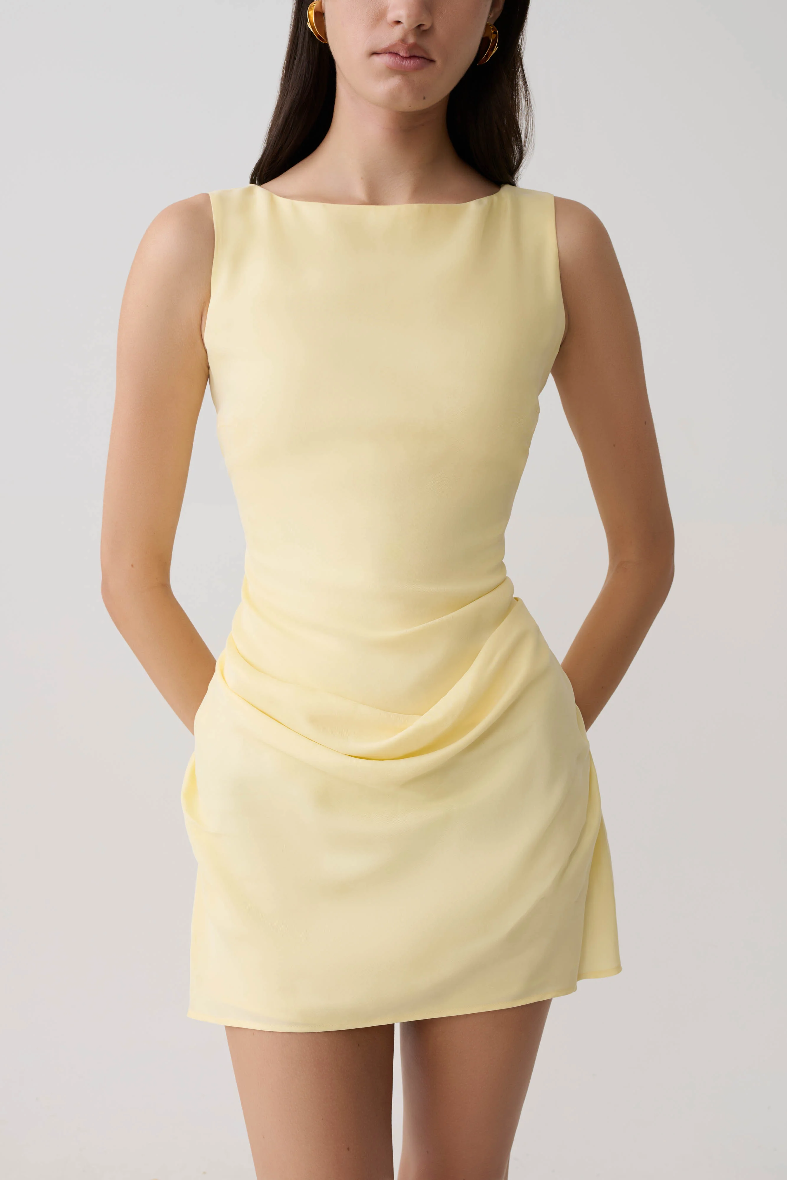 Bexley Draped Mini Dress - Butter