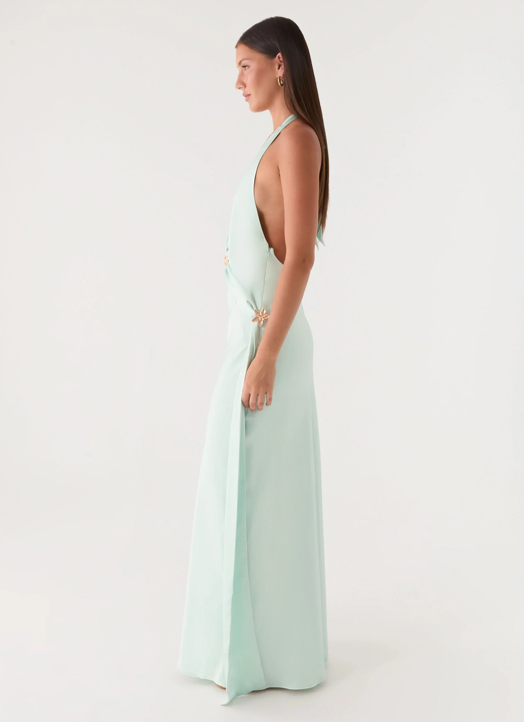 Eleni Halter Maxi Dress - Pistachio