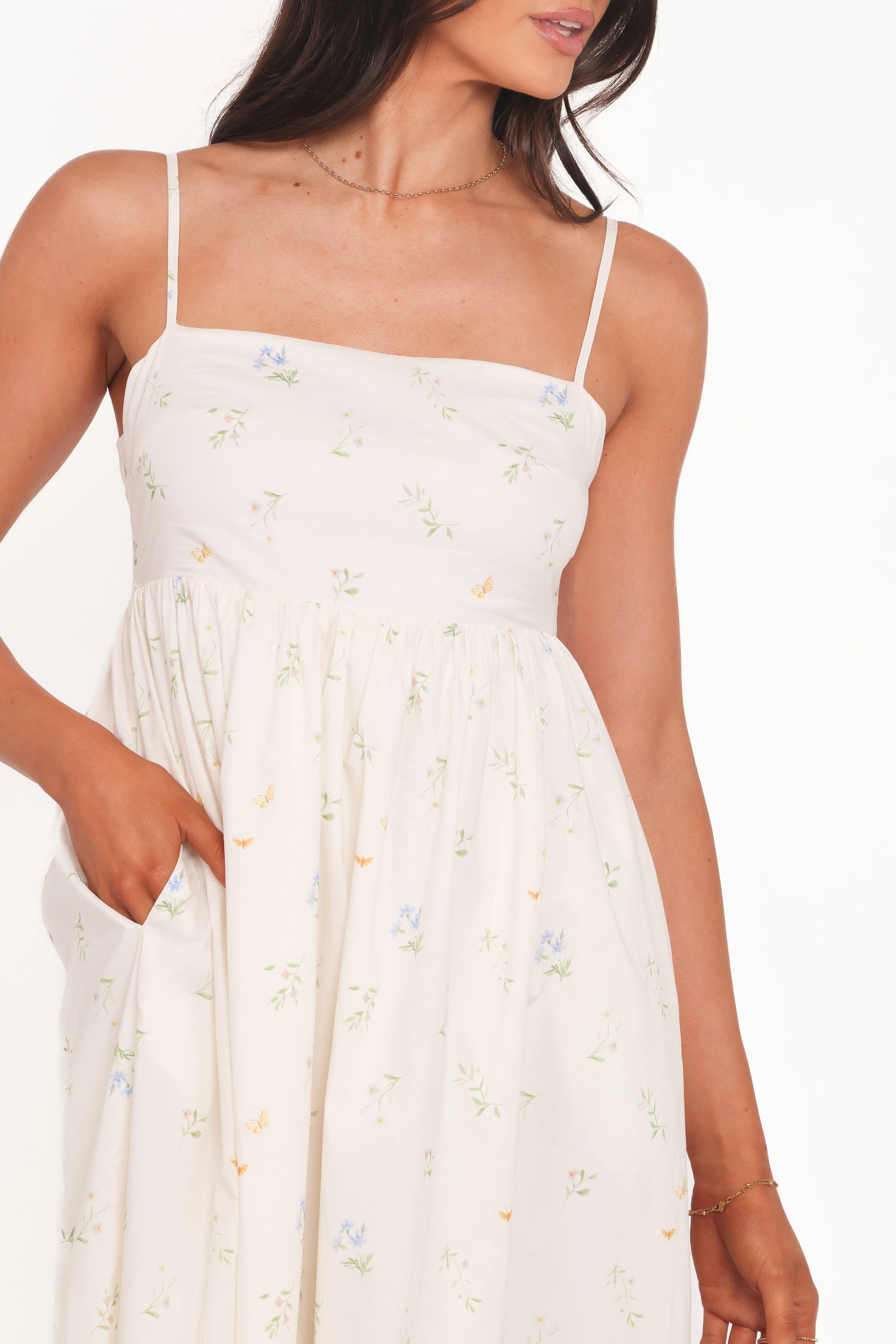 Odessa Maxi Dress - White Floral