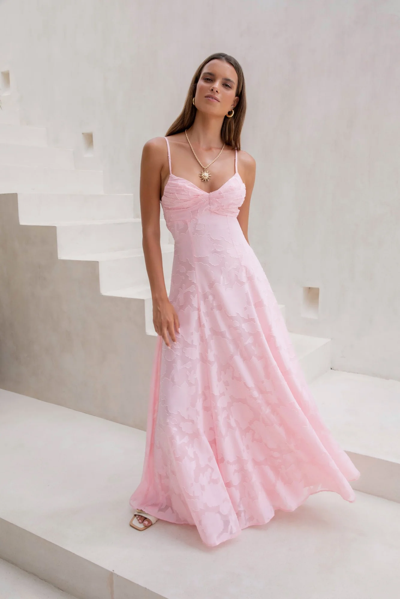 Lost In The Skies Maxi Dress Pink - luluinthesky