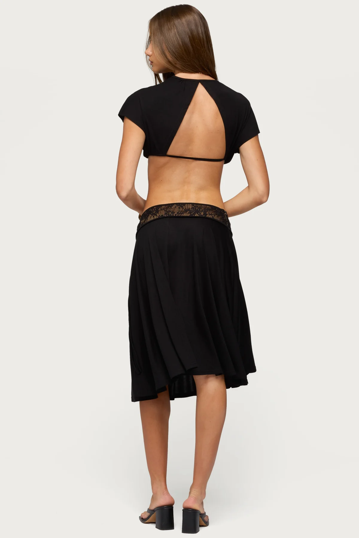 Kaylea Tie Front Backless Crop Top