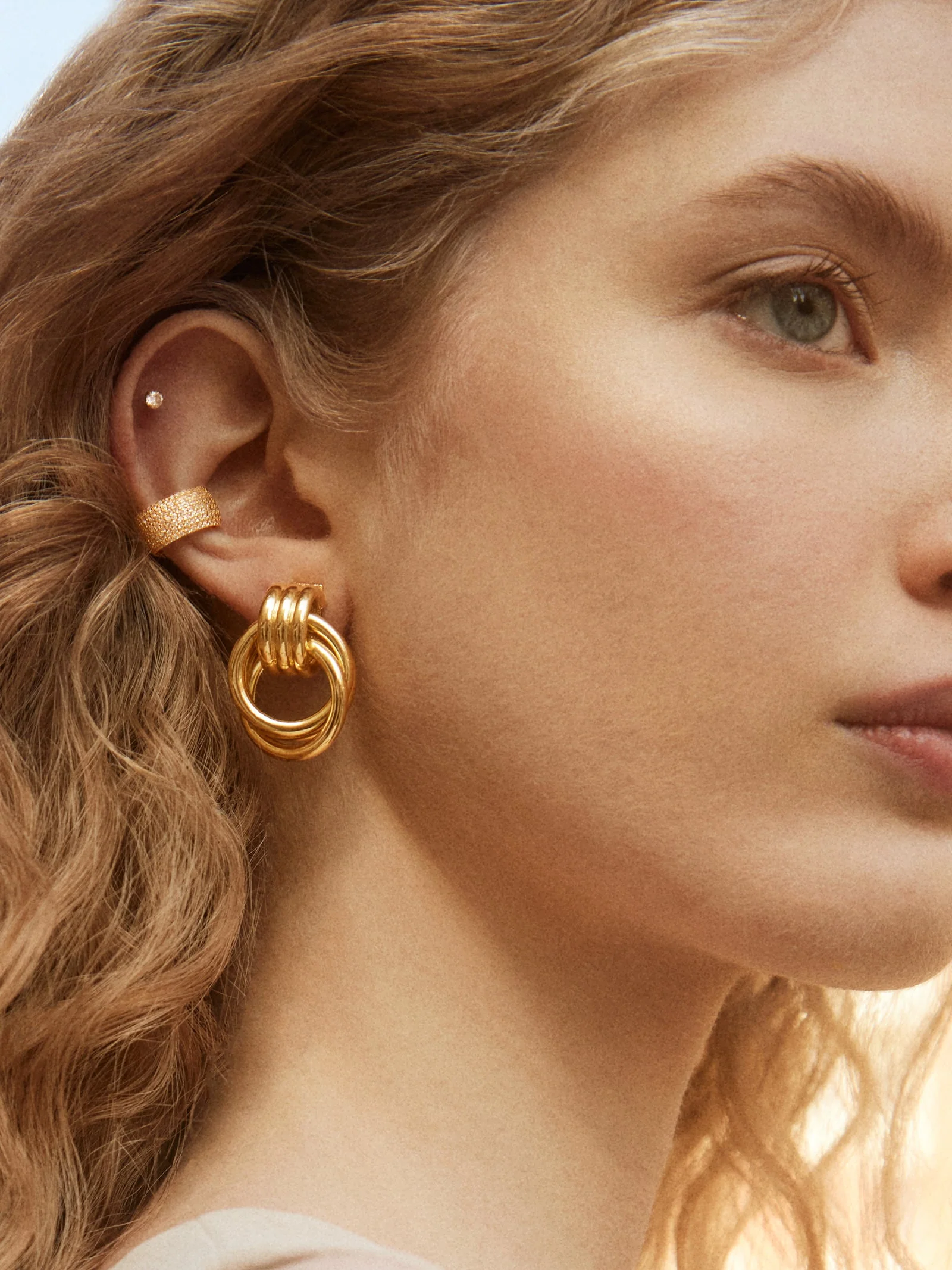 Lola 18K Gold Ear Cuff - Gold/Pavé