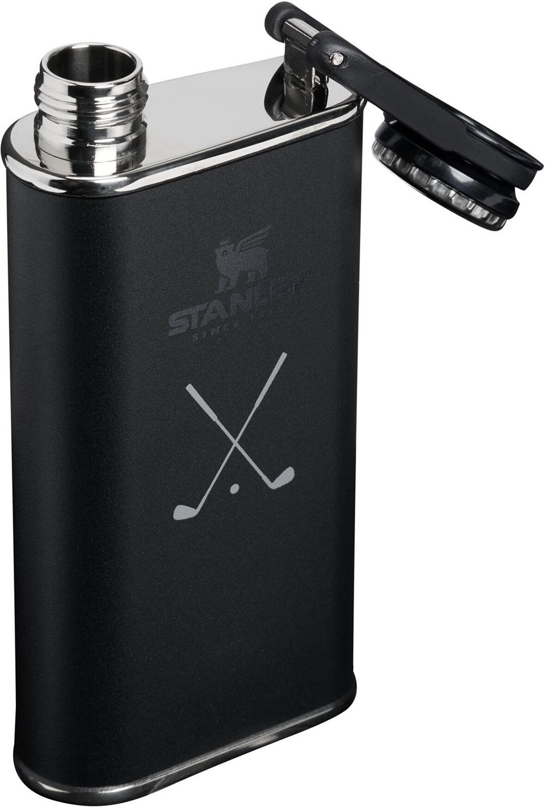 Stanley 8 oz. Classic Wide Mouth Flask - Black Golf Argyle