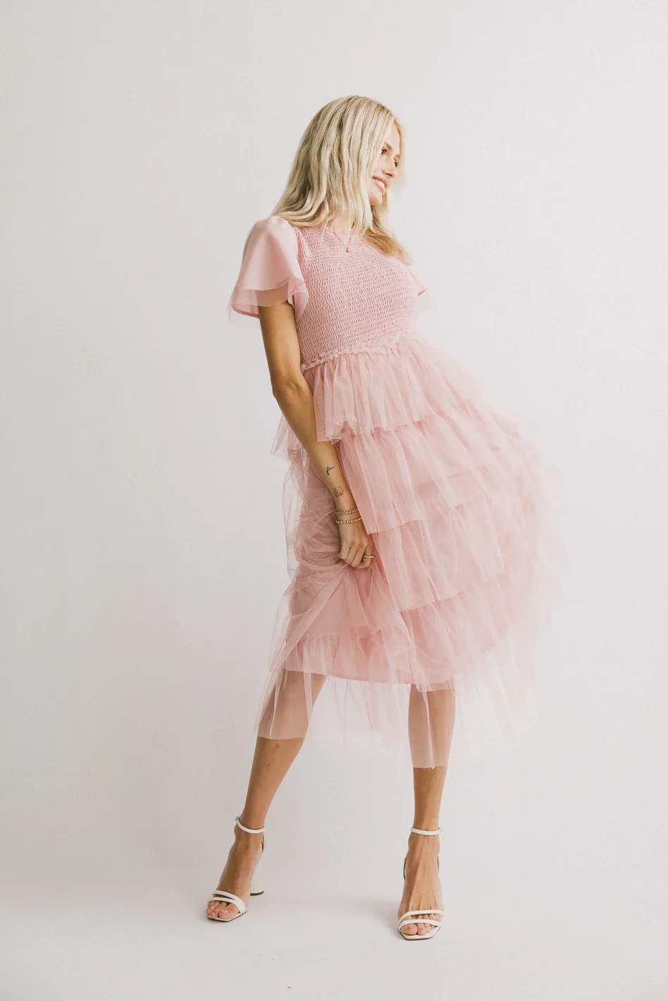 Marcella Ruffle Midi Dress