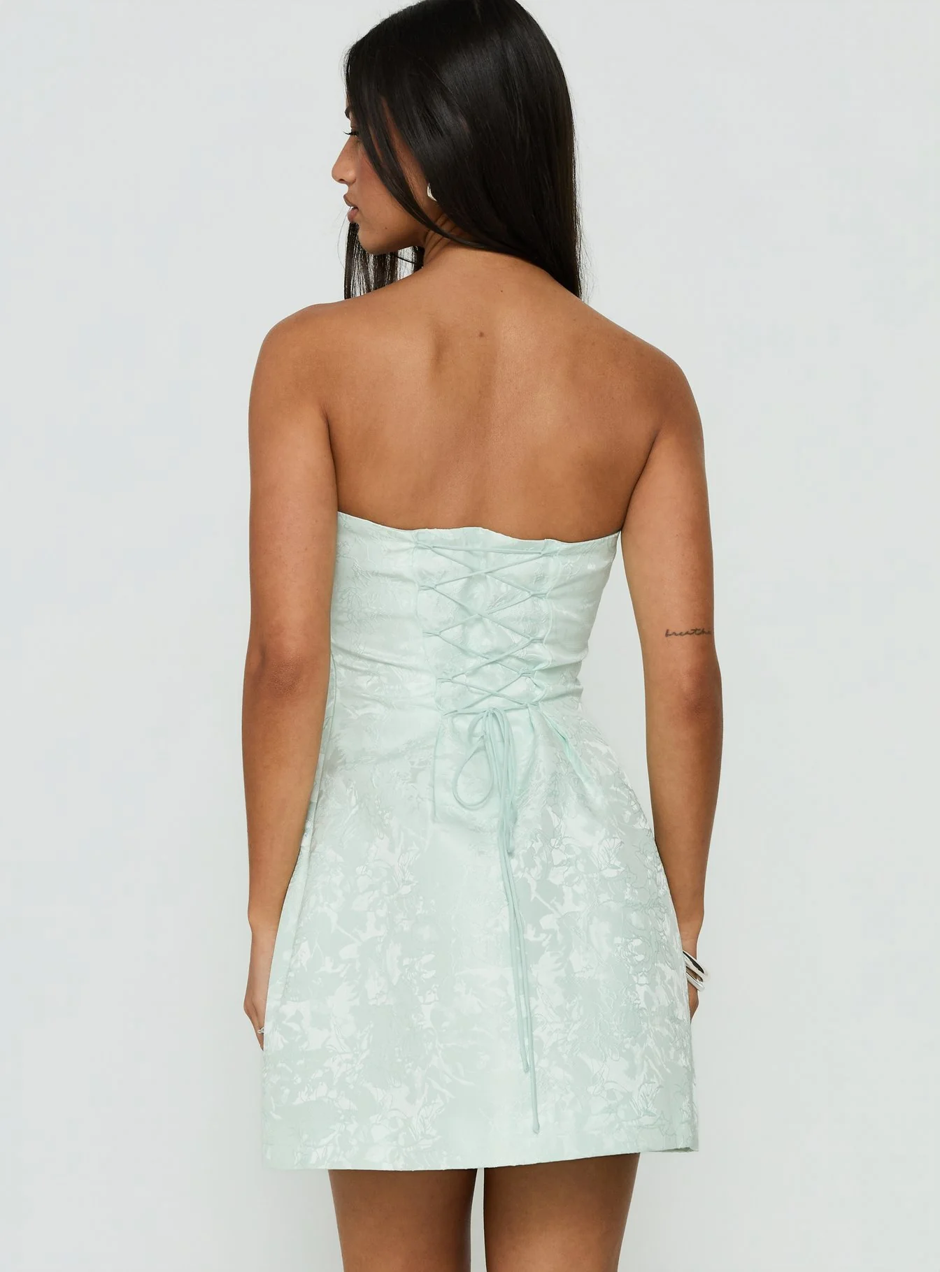 Heaven Sent Strapless Mini Dress Mint - FASHION NOB