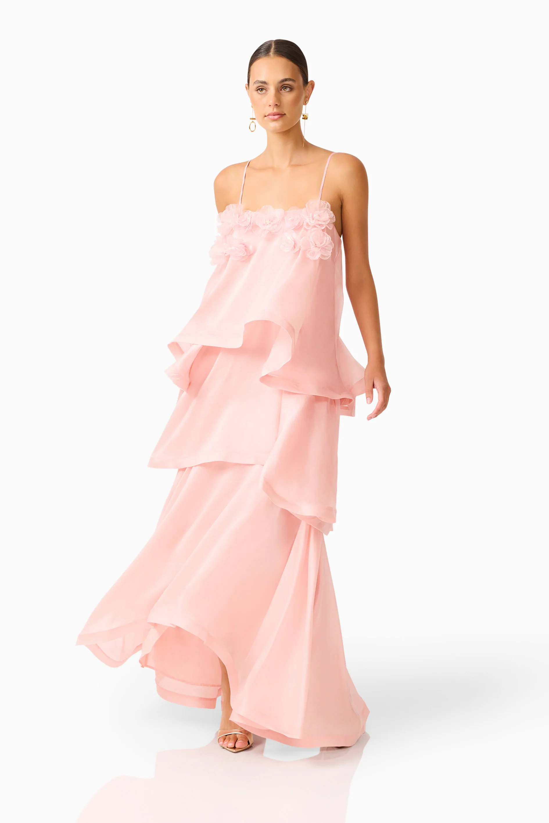 Swallowtail Day To Night Maxi Dress In Pink