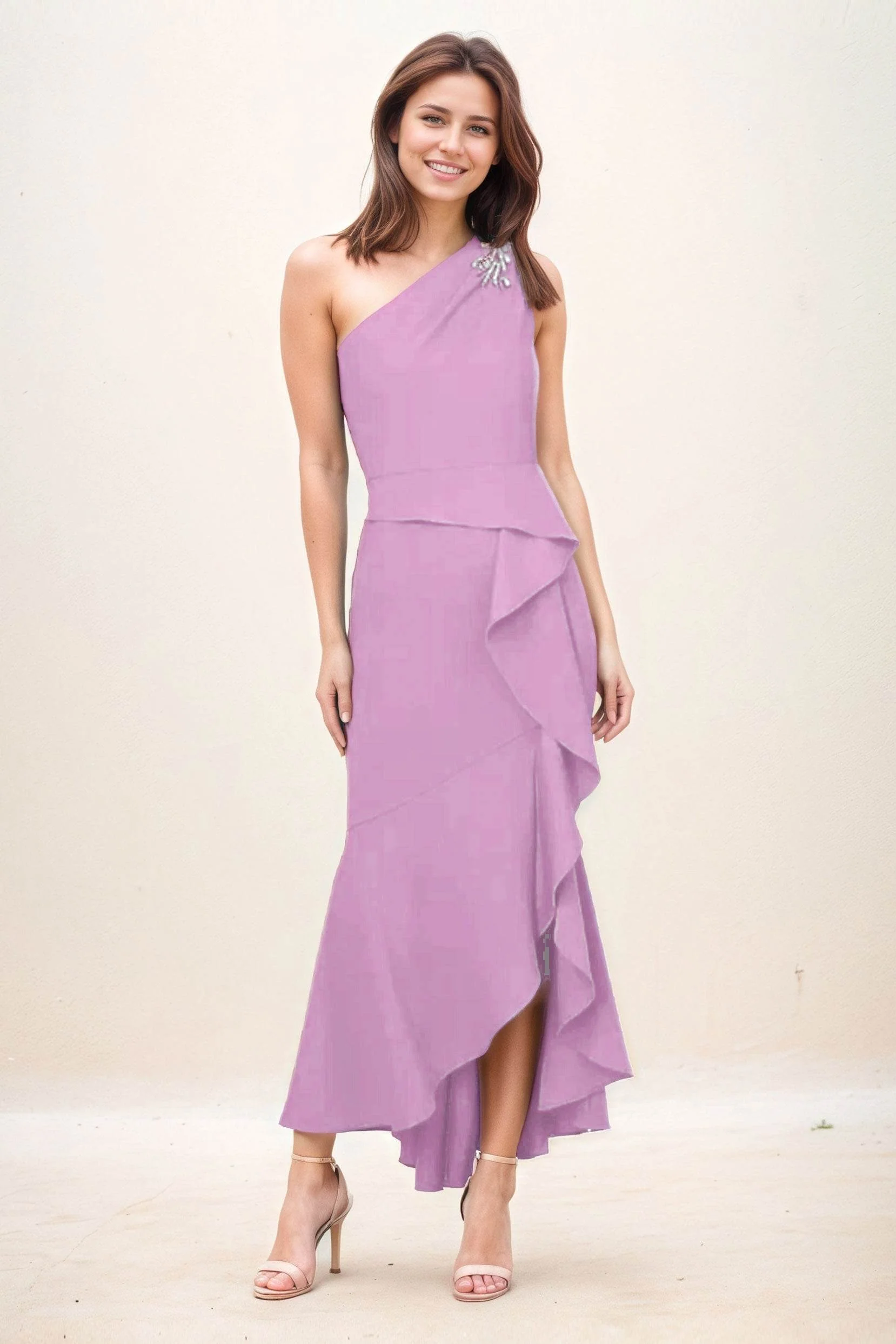 Sheath-Column Maxi Elastic Cloth Wedding Guest Dress CG0274