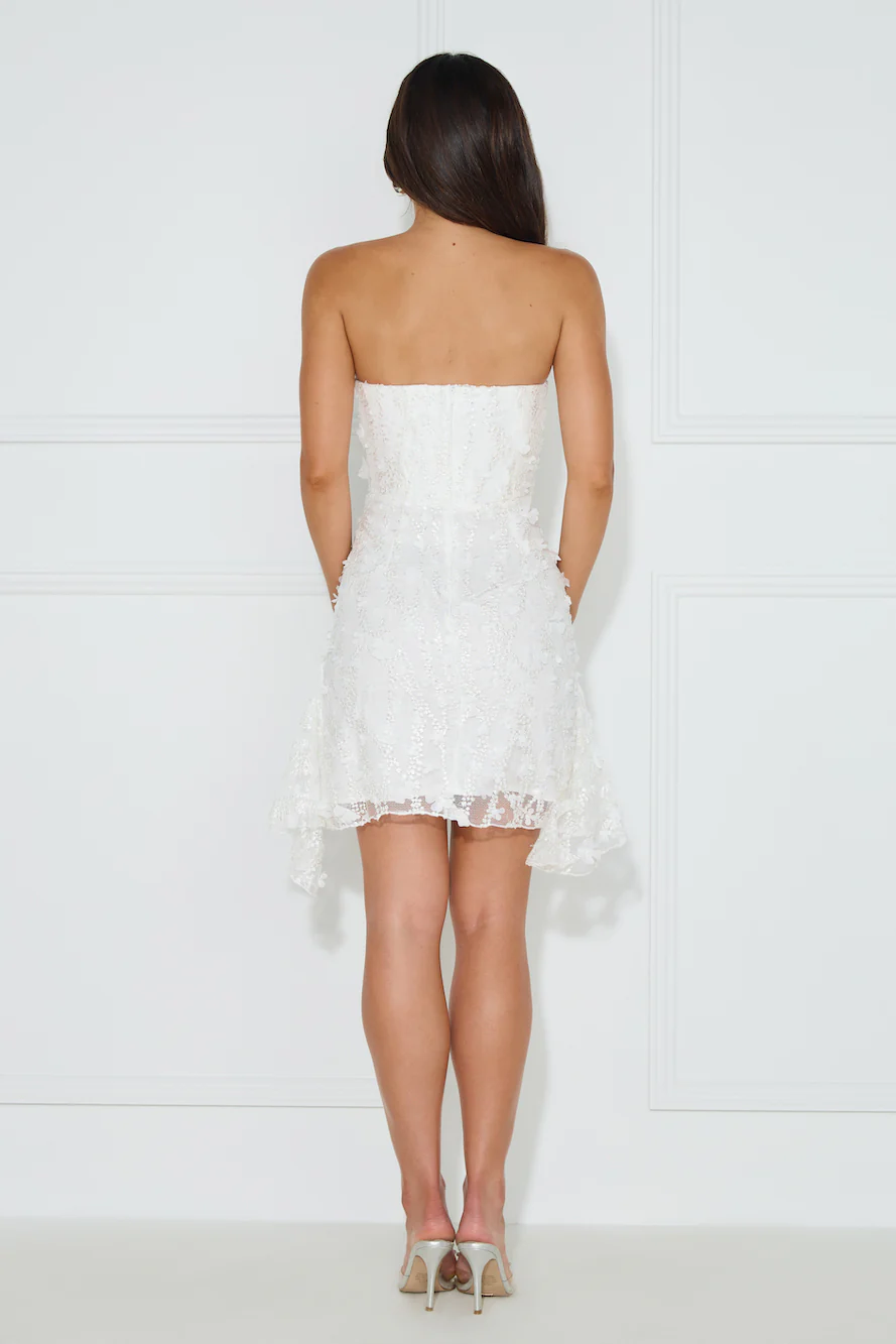 Essence Of You Strapless Mini Dress White - luluinthesky