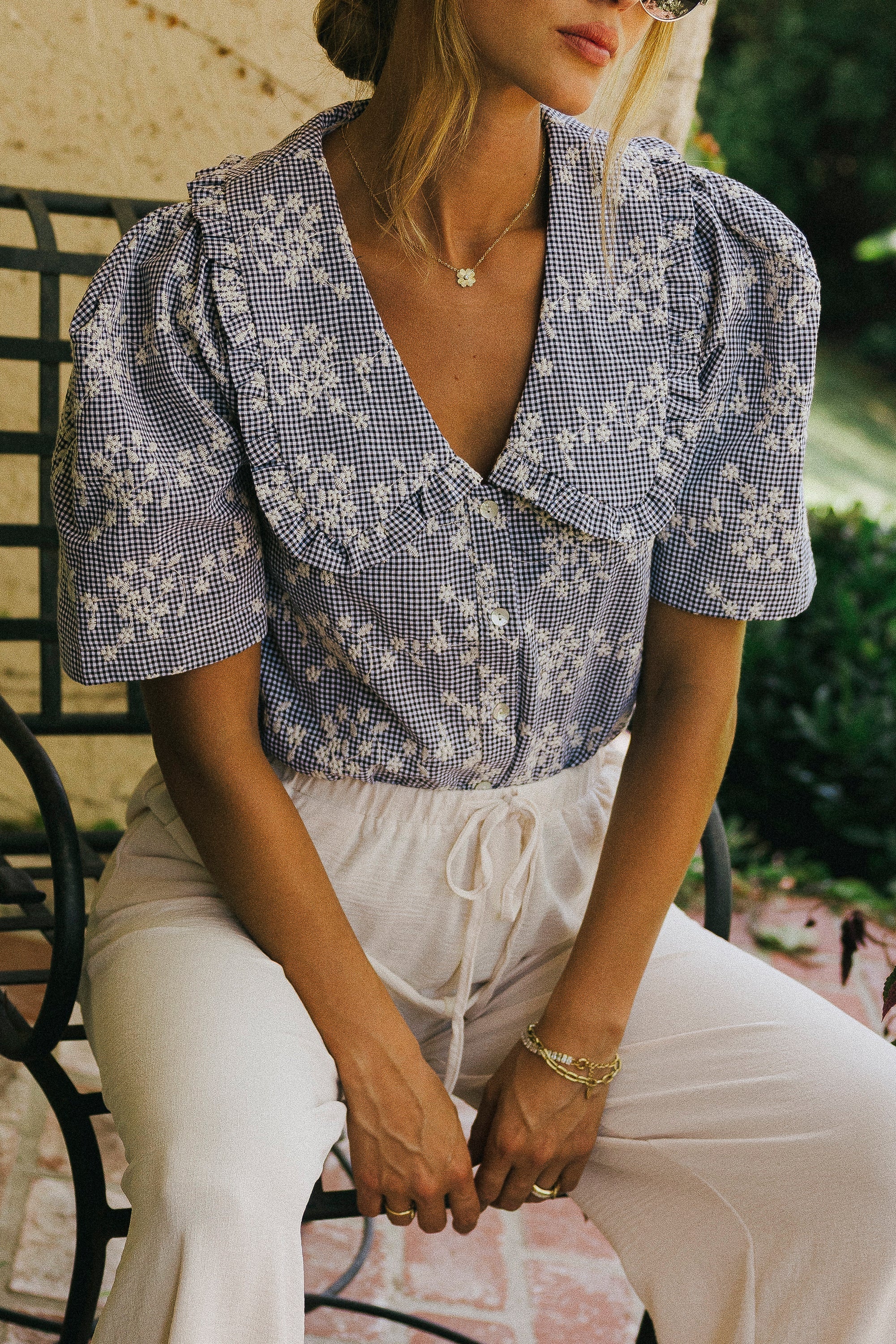 Amari Gingham Blouse