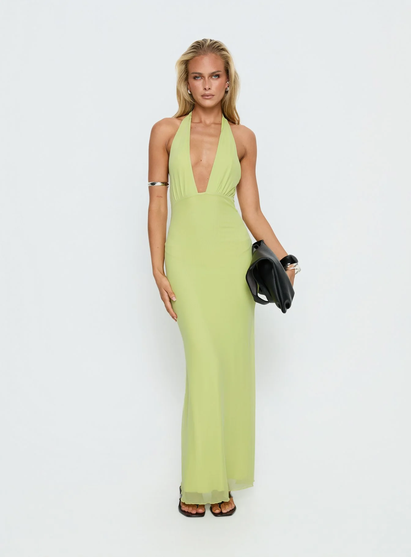 Astrazia Halter Maxi Dress Green