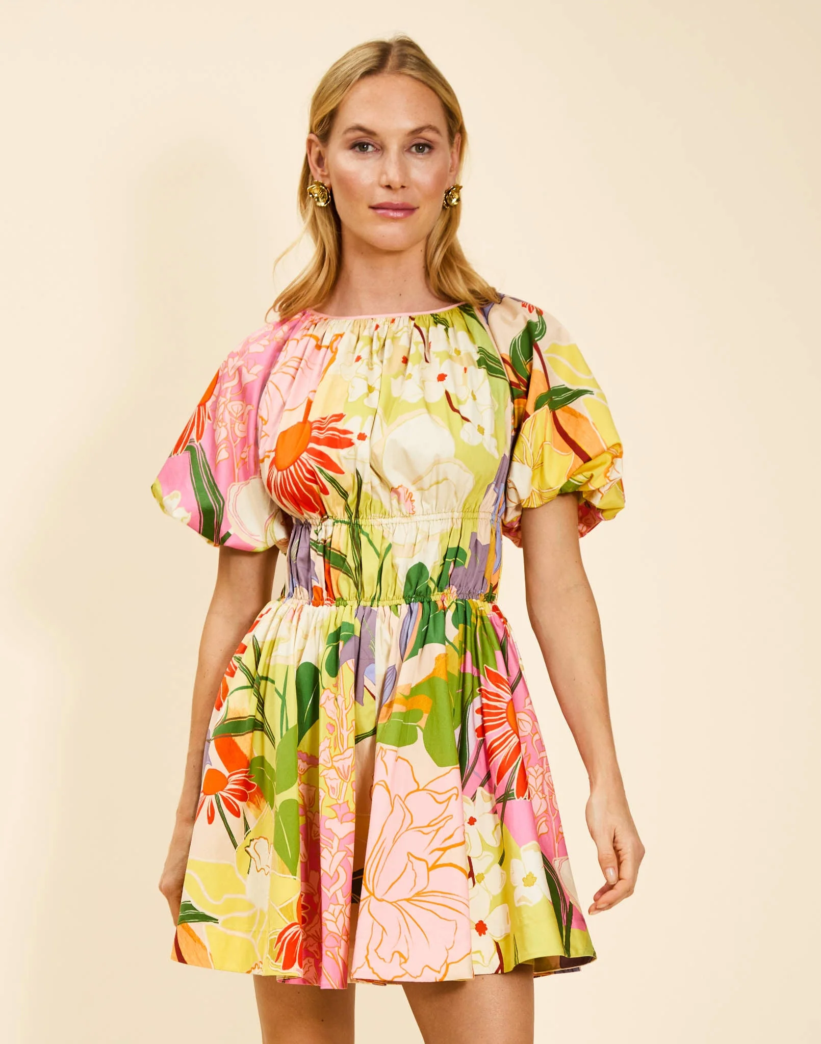 Breakfast Smocked Mini Dress