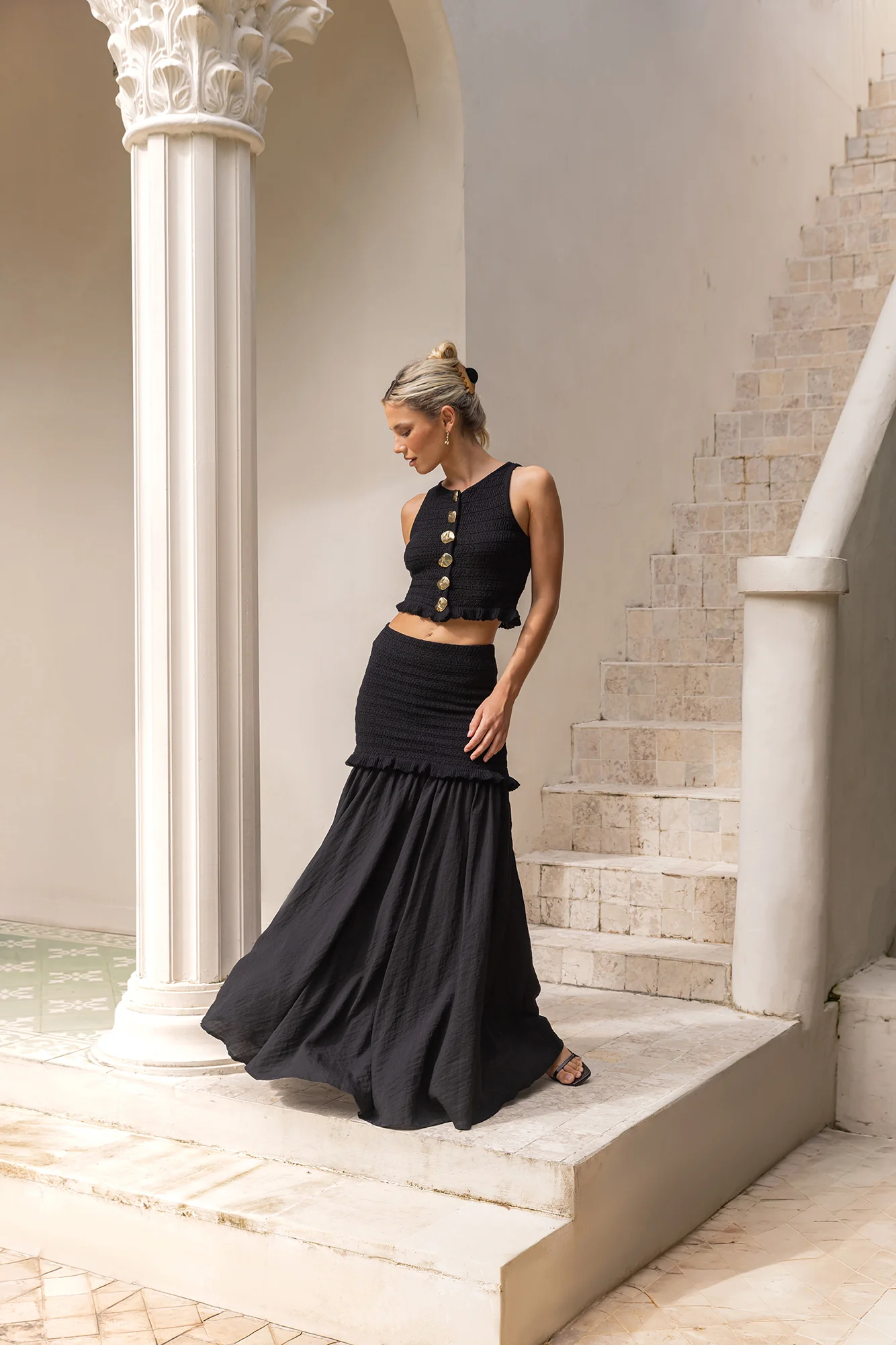Dear Valentine Maxi Skirt Black