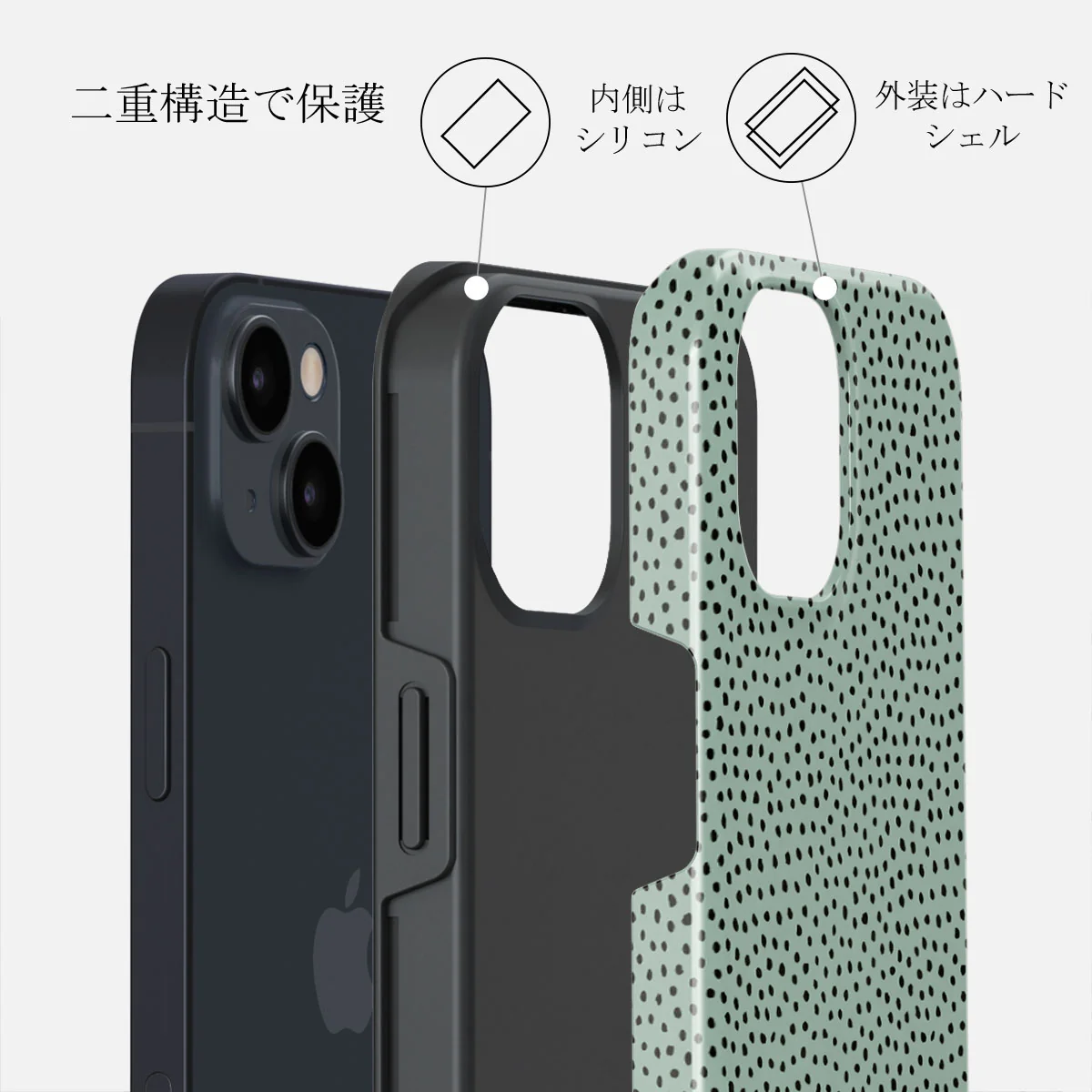 Mint Gelato - Dots iPhone 13 Mini ケース