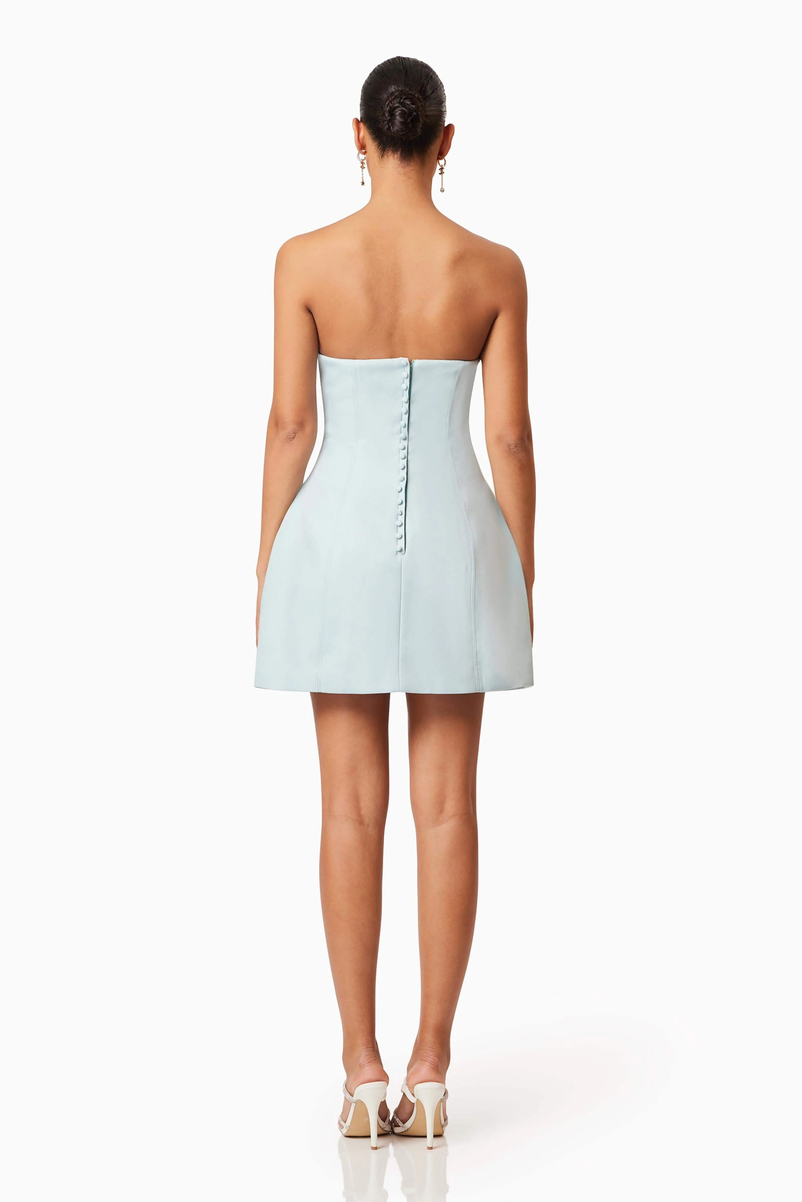 Geranium Strapless Party Dress In Blue