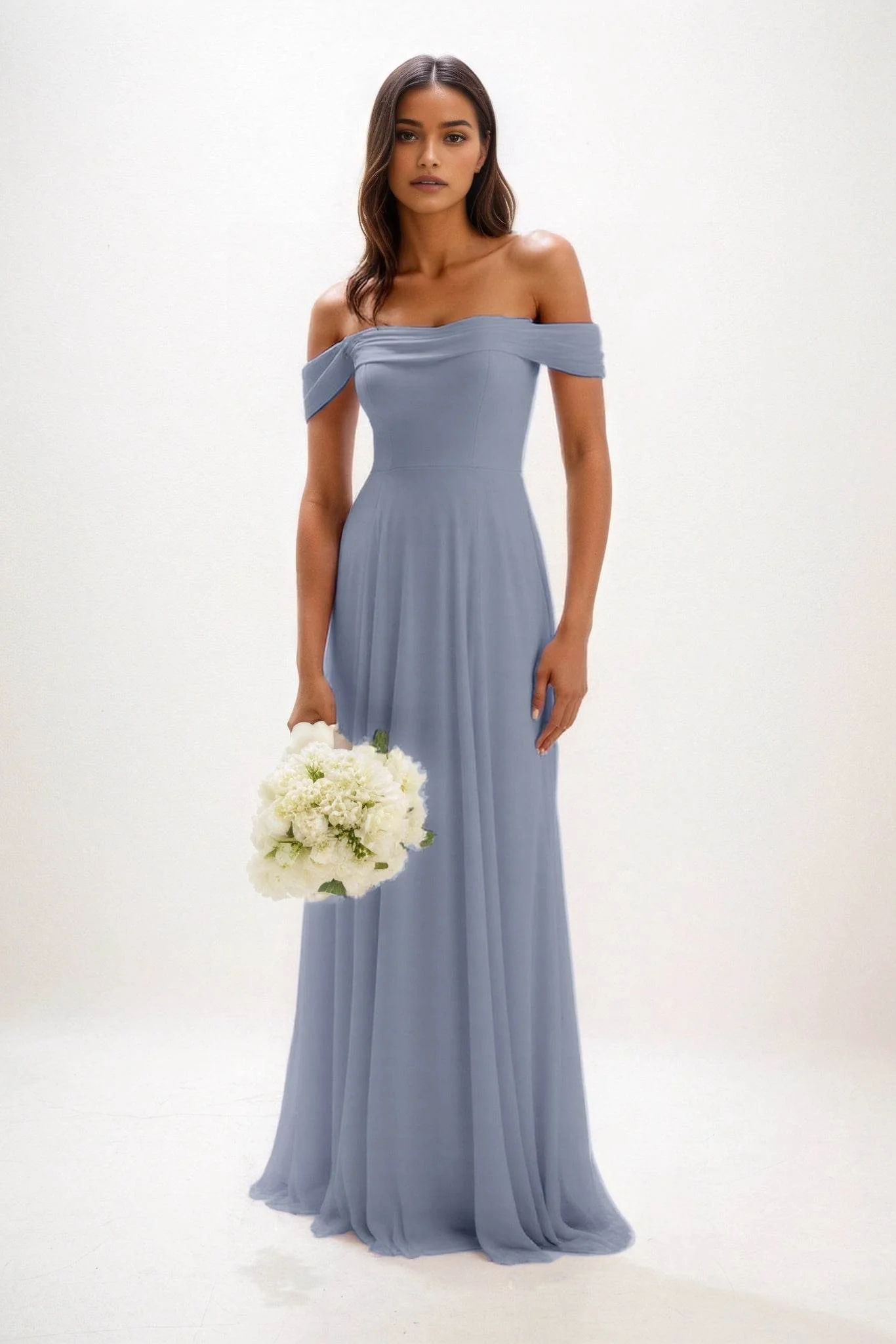 A-Line Maxi Chiffon Bridesmaid Dress CB0857