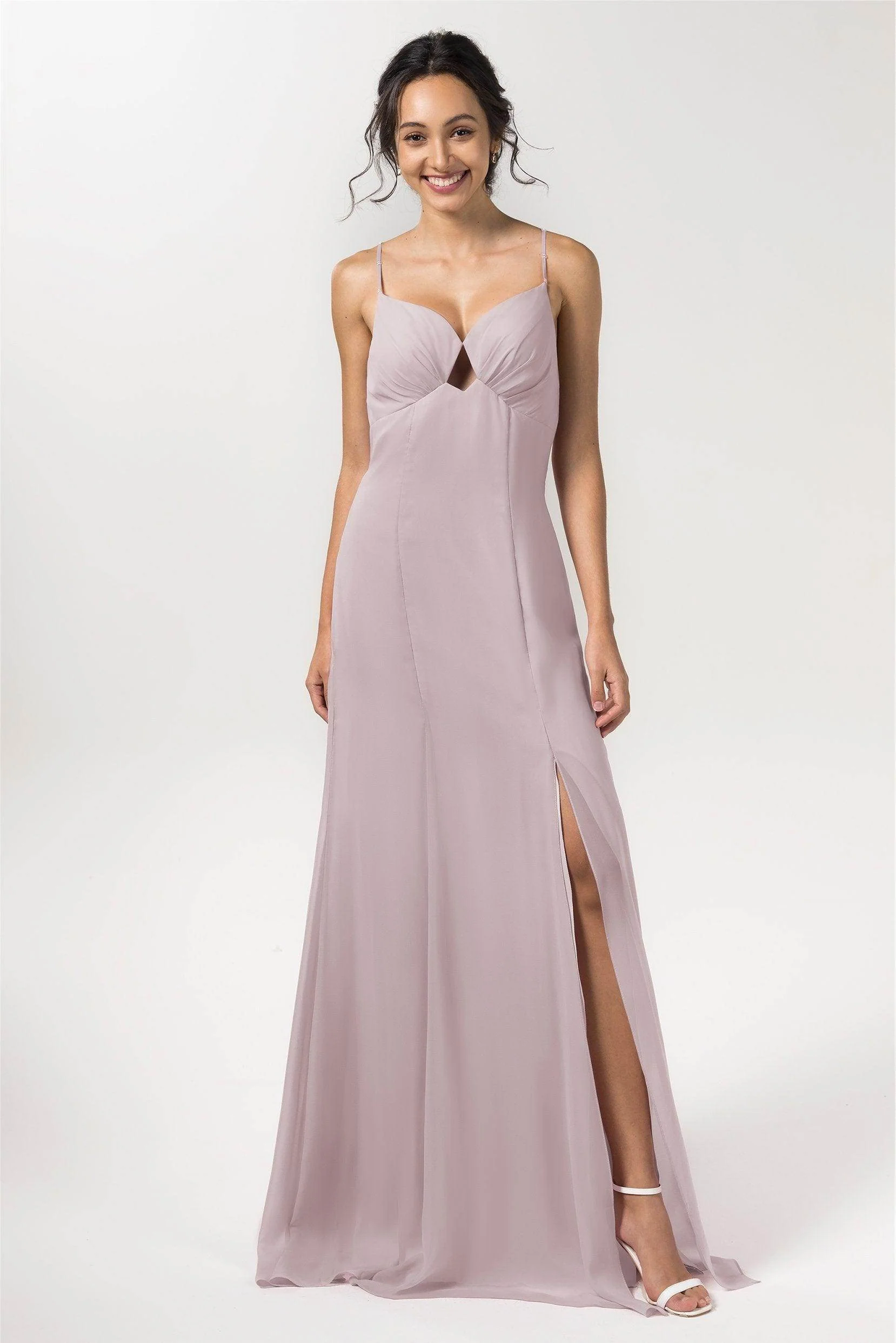Sheath-Column Floor Length Chiffon Bridesmaid Dress CB0556