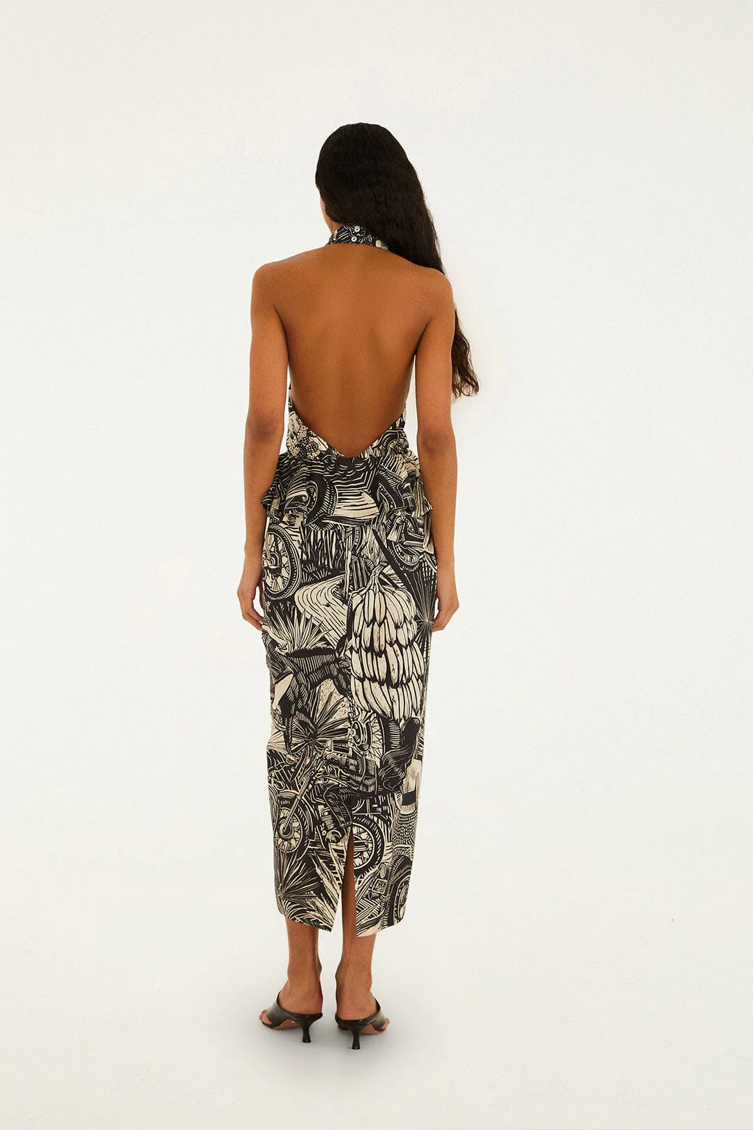 Ruta Beige Embroidered Maxi Dress