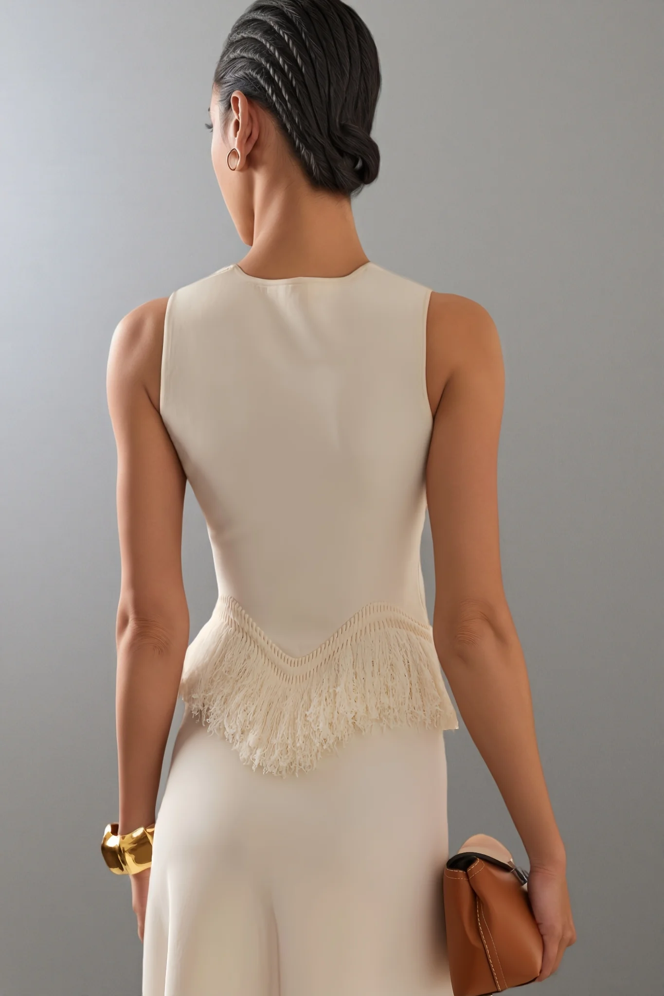 Jora White Fringe Maxi Dress Two Piece Set - luluinthesky