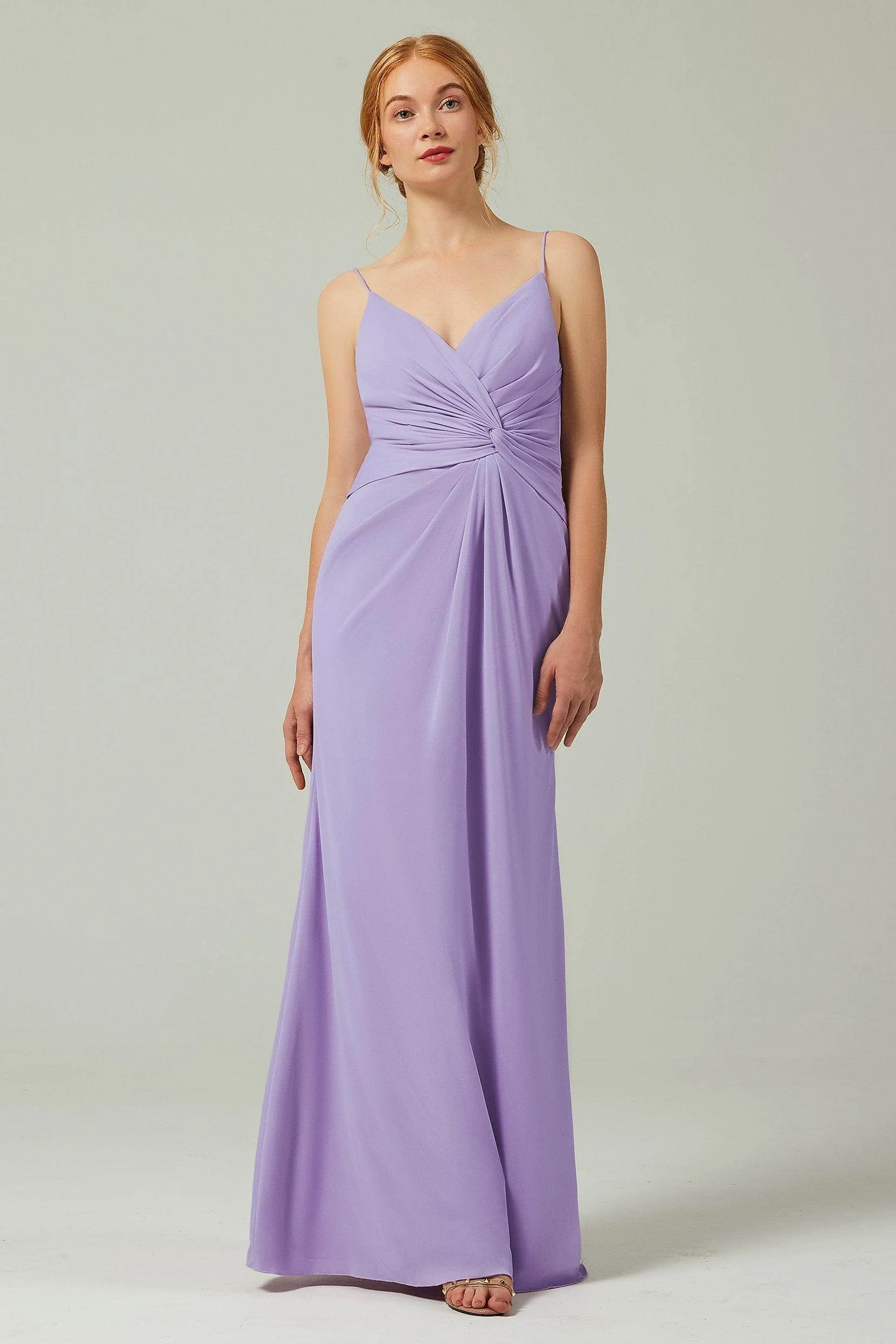 Sheath-Column Floor Length Chiffon Bridesmaid Dress CB0350