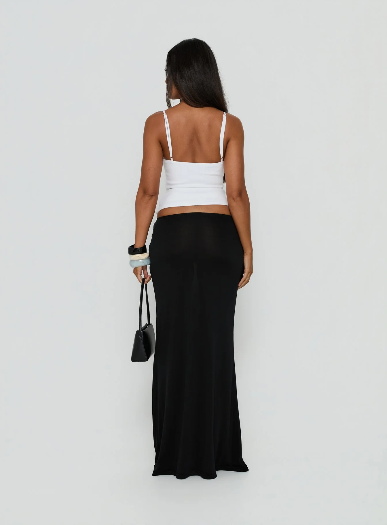Samelia Wrap Maxi Skirt Black