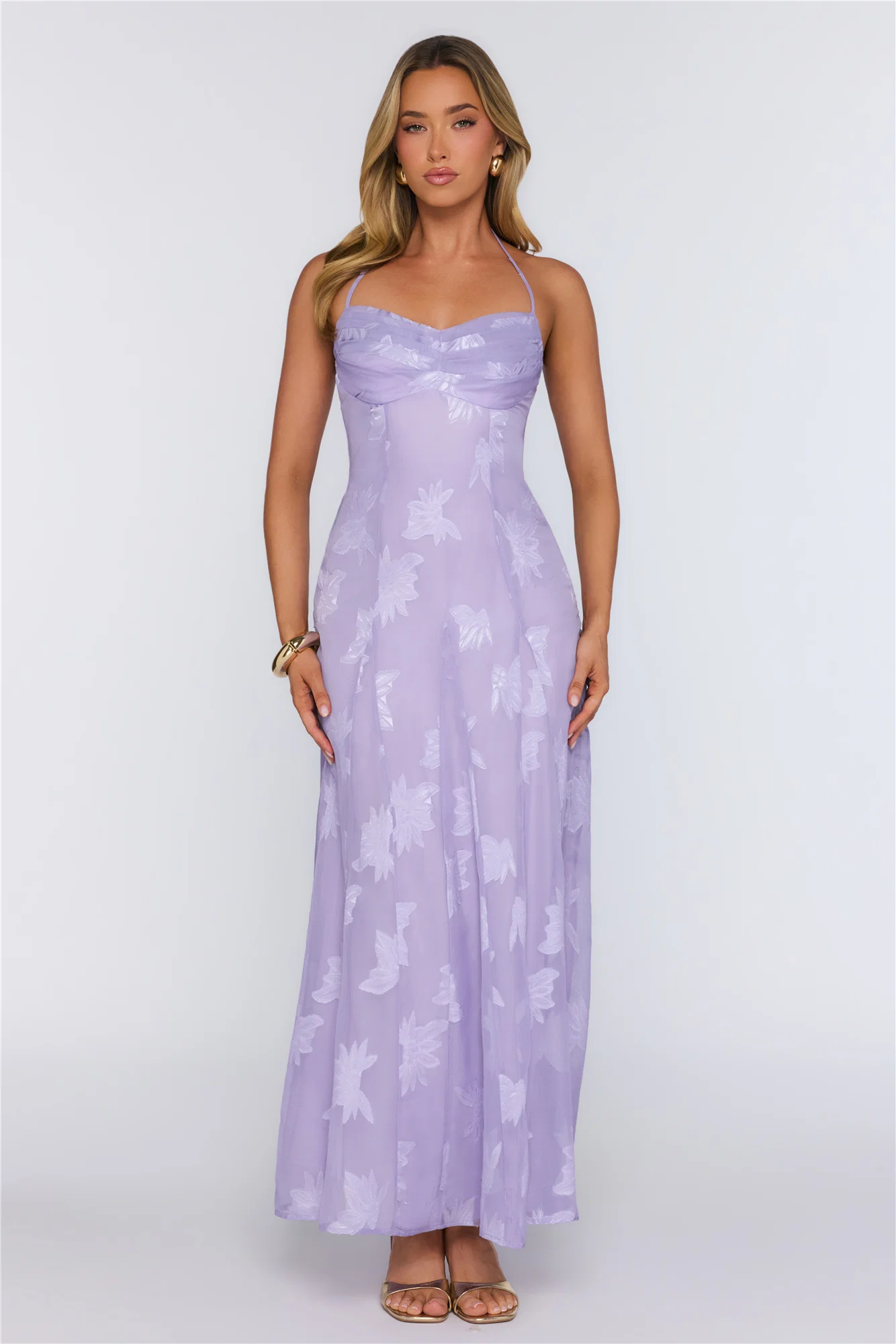 Dress Edit Halter Maxi Dress Purple