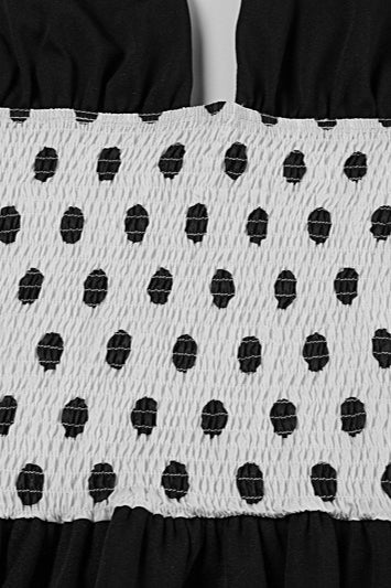 Polka Dot Ruched Halter Mini Dress - luluinthesky