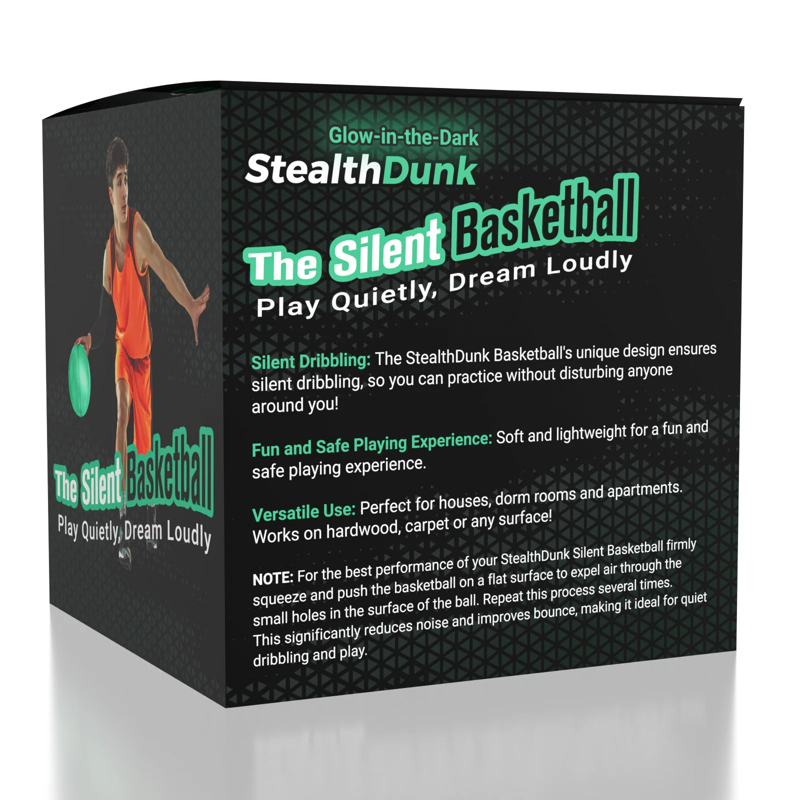 StealthDunk Glow-in-the-Dark Silent Basketball No. 3 Kids' Size
