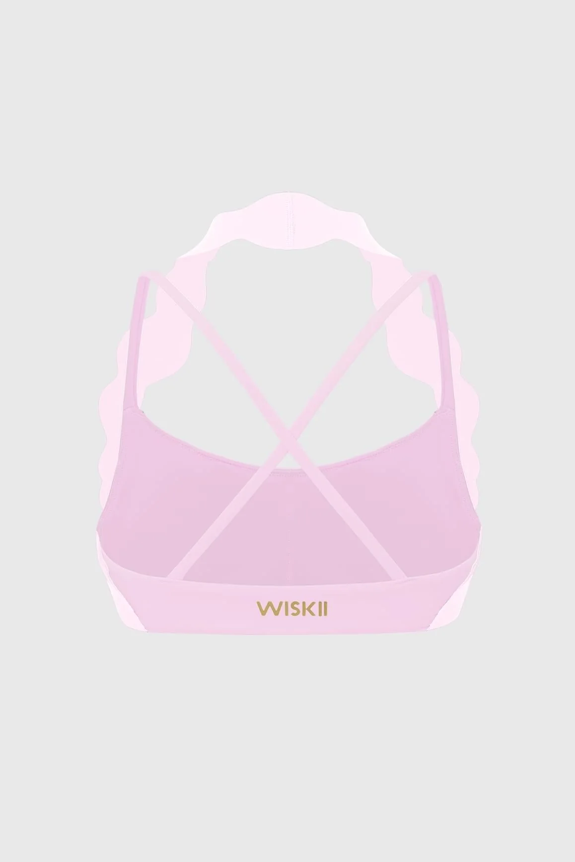 Scallop-Halter Contrast Bra