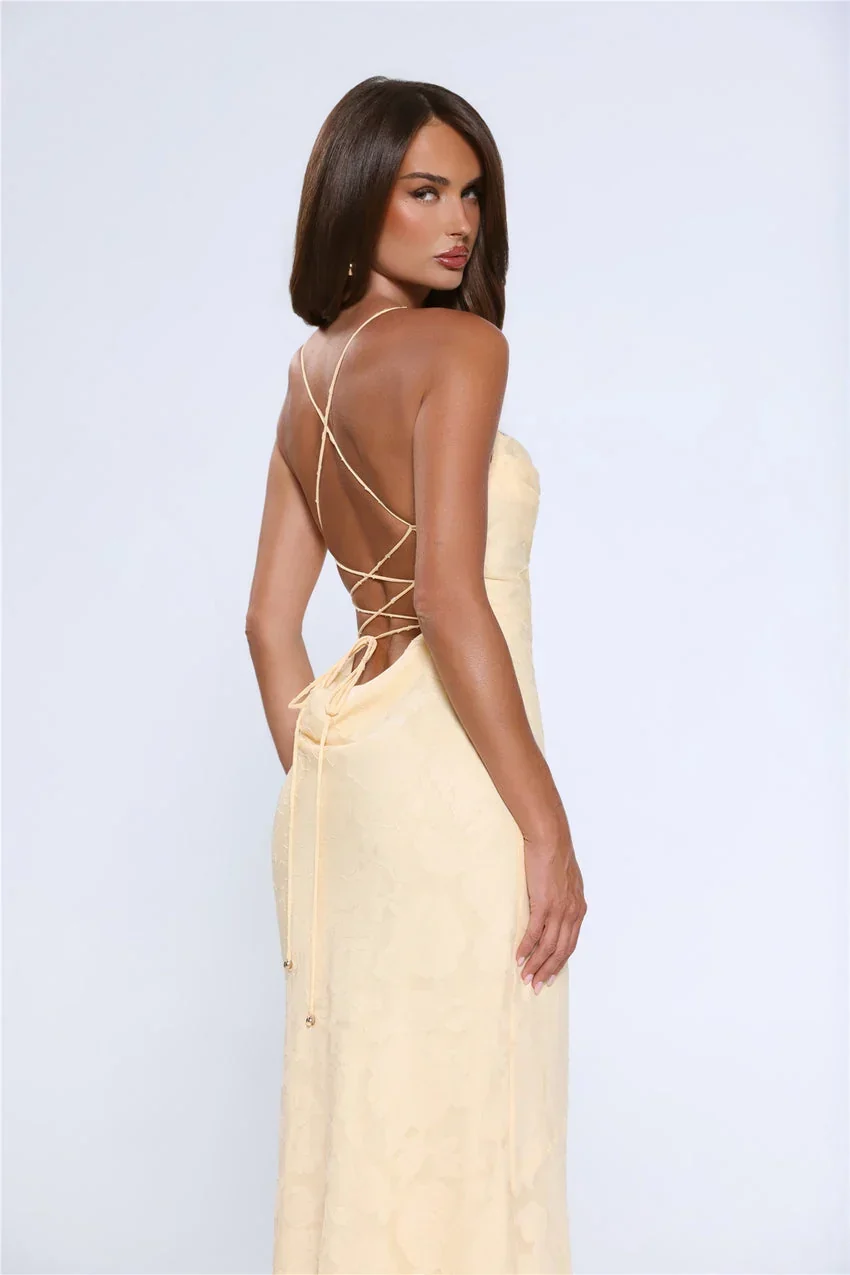 Bridge To Wonderland Maxi Dress Lemon