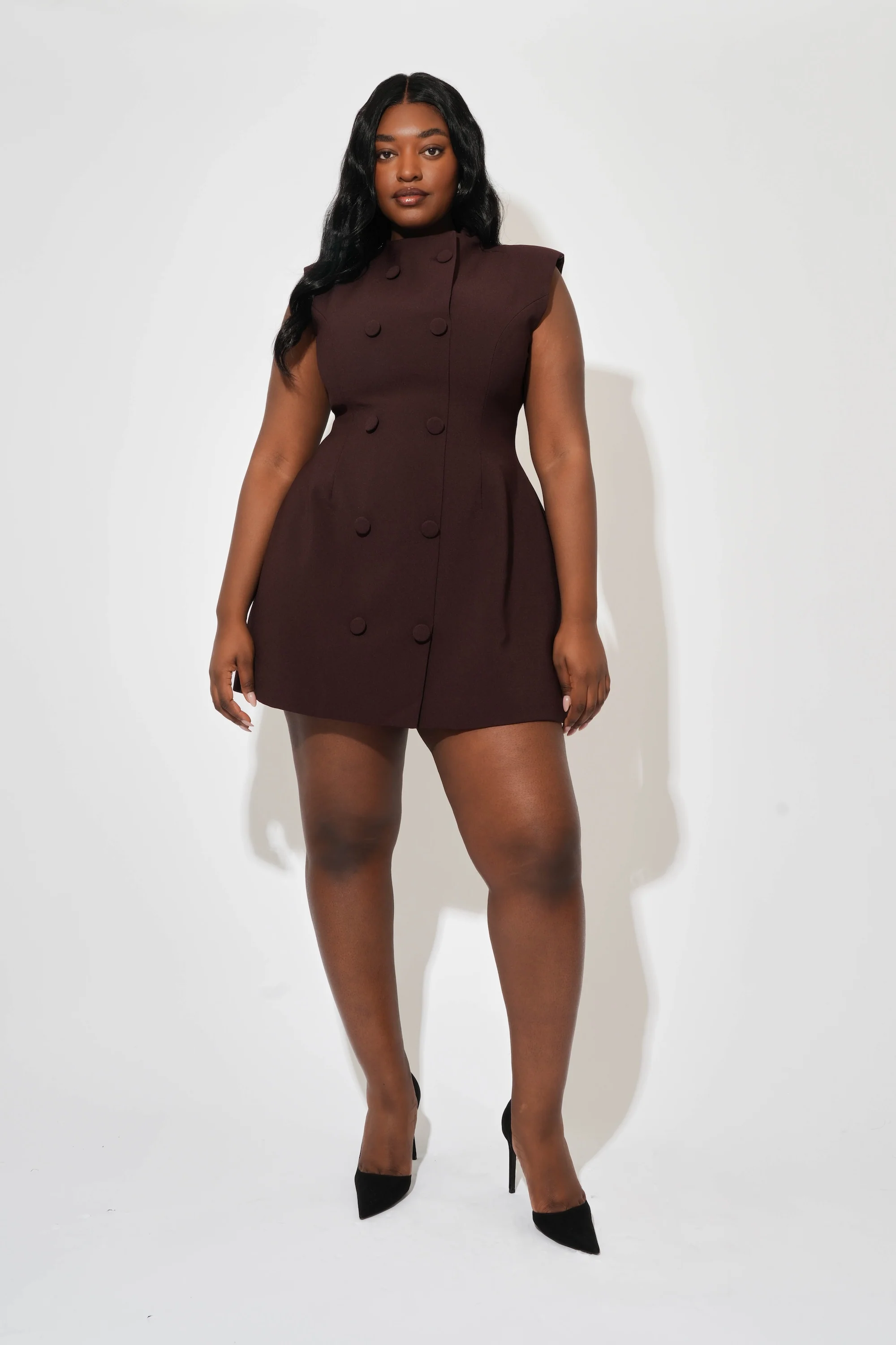 Sleeveless Button Mini Dress