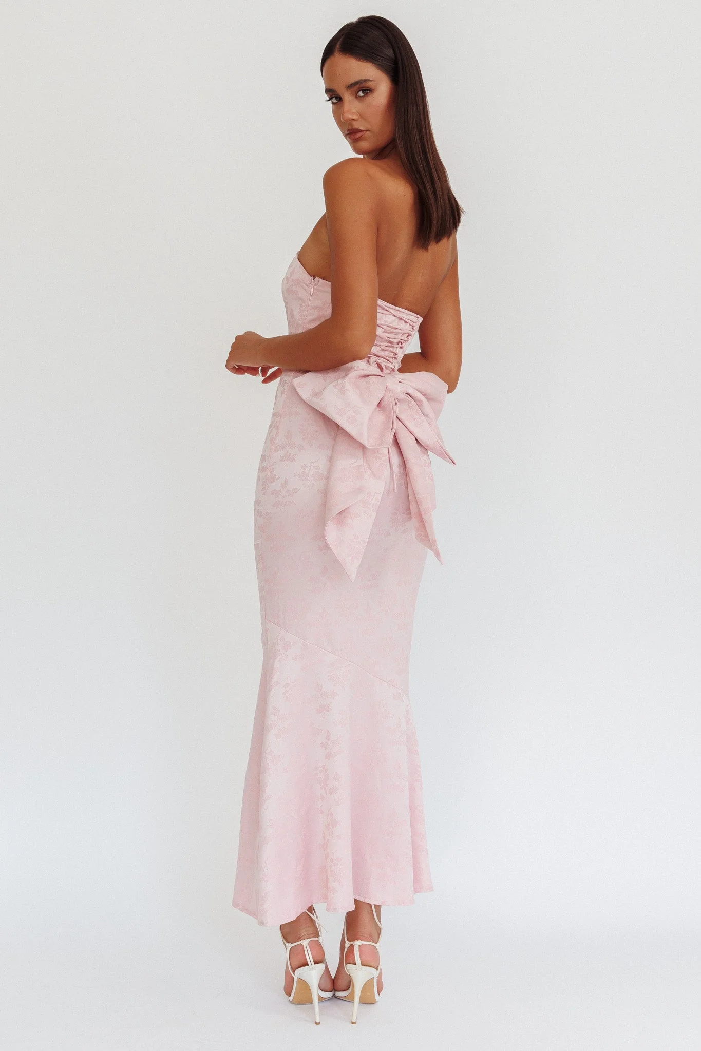 Melty Kisses Bow Back Maxi Dress Pink