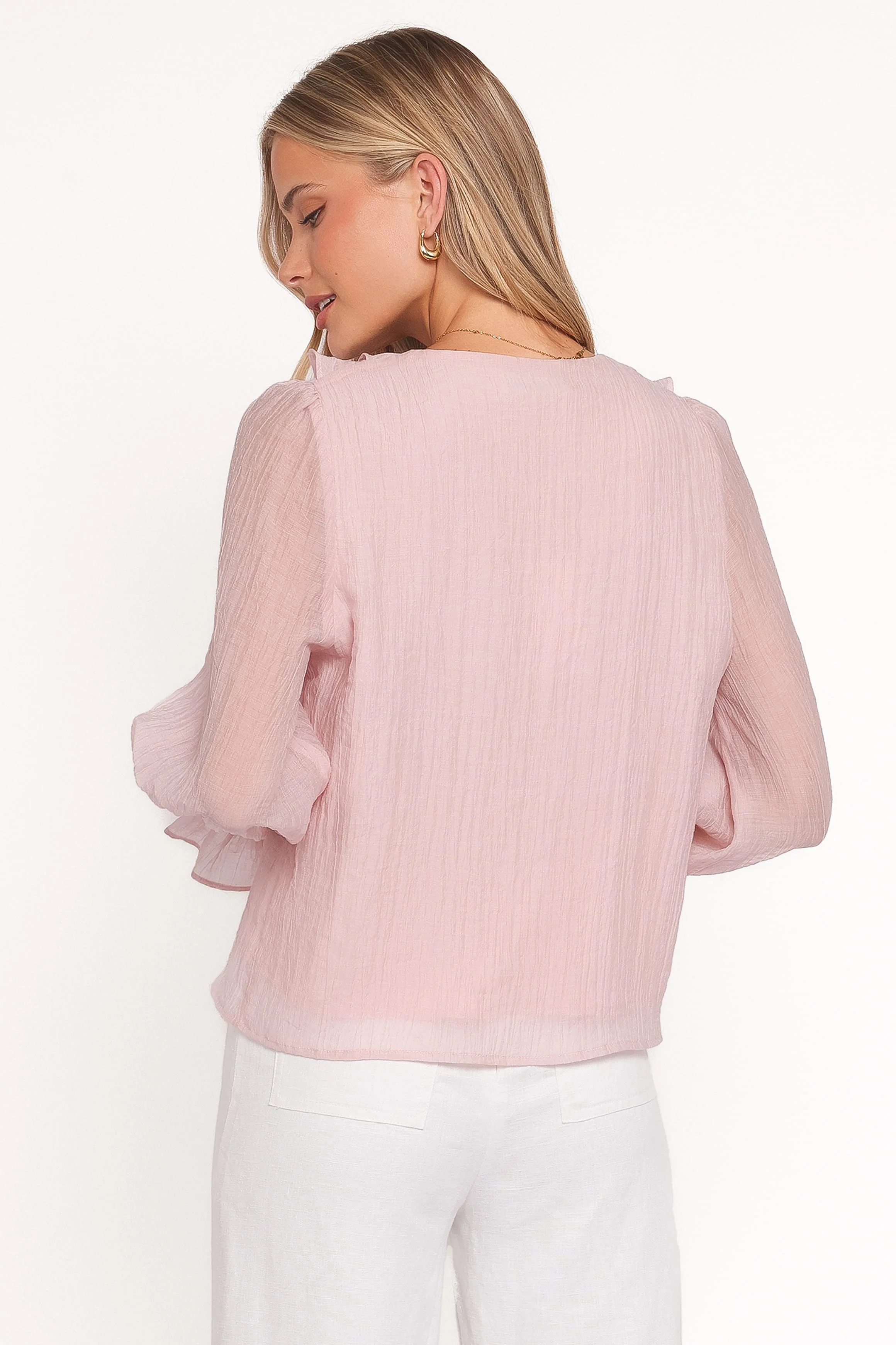 Lennon Ruffle Blouse - Blush
