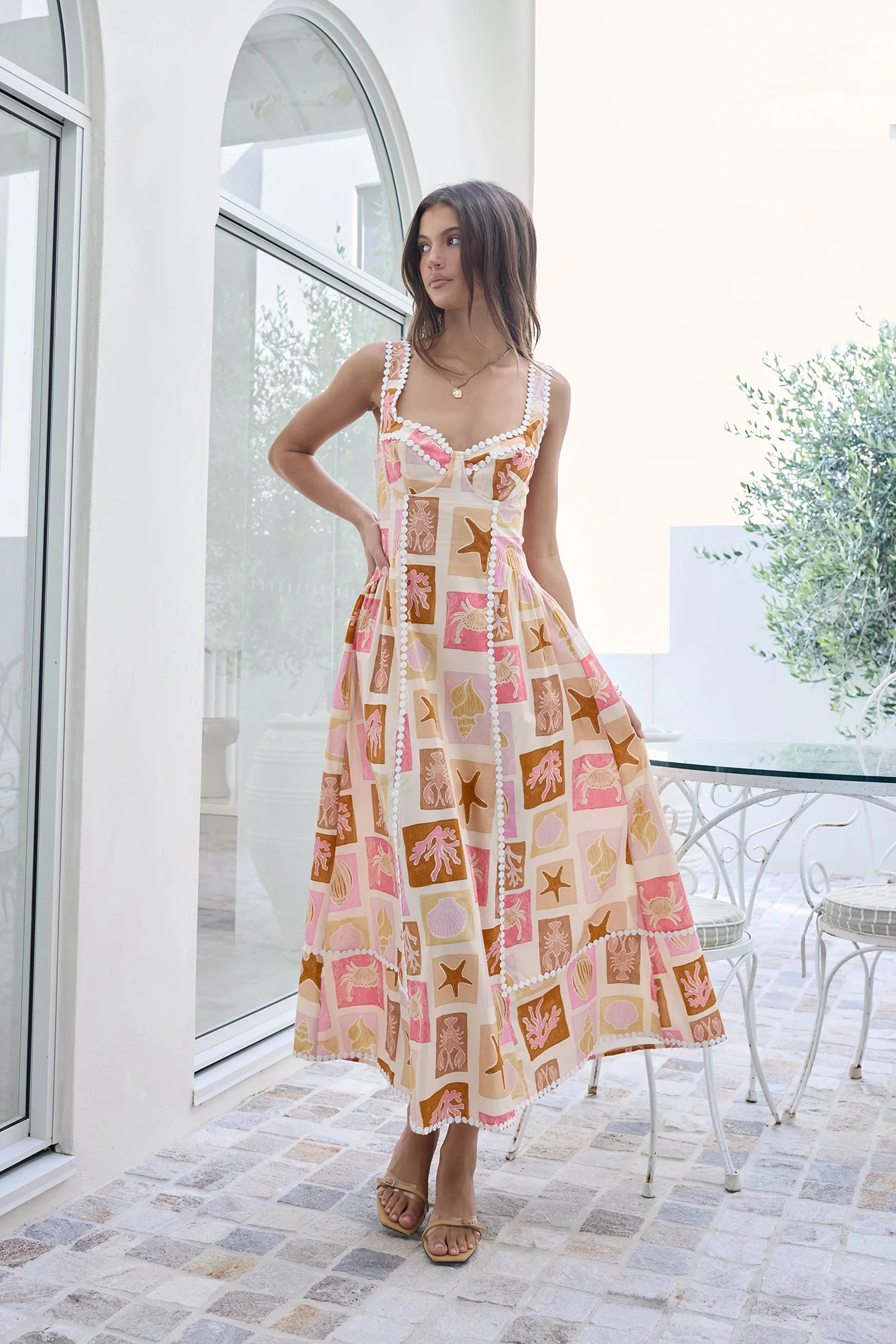 Posi Postcards Maxi Dress Print
