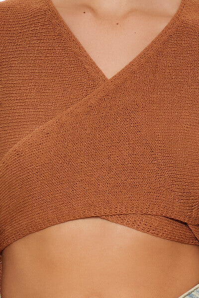 Tie-Back Crossover Sweater