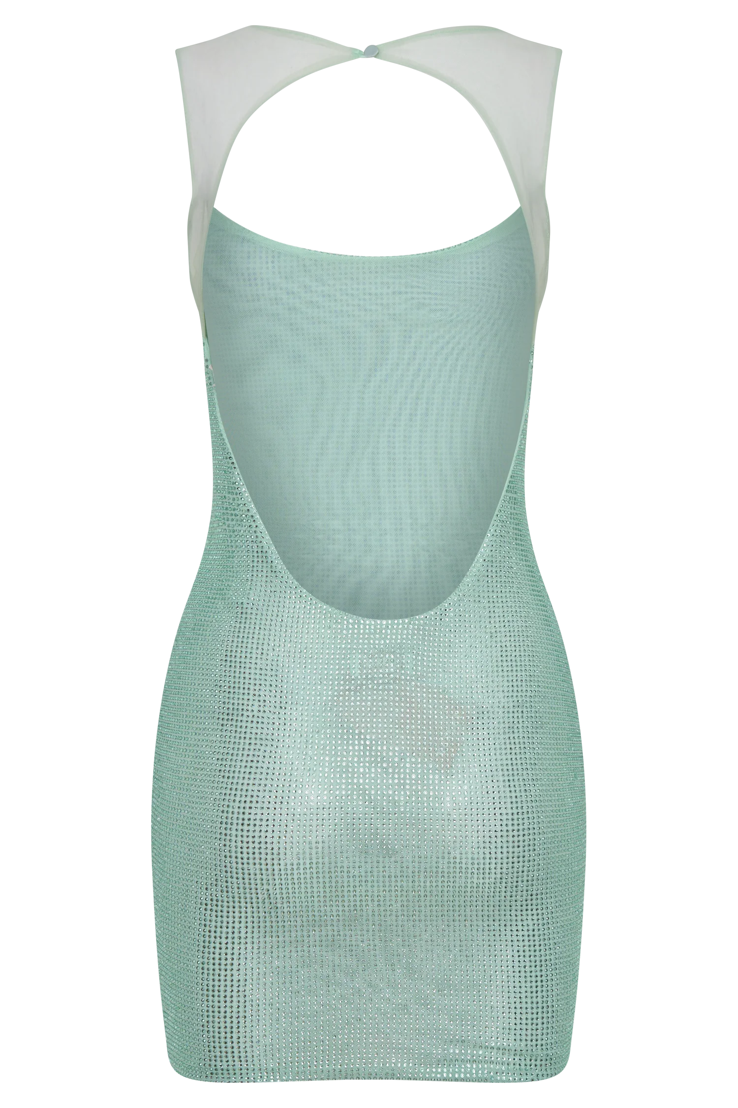 Jasmyn Hot Fix Mini Dress With Mesh Back - Mint