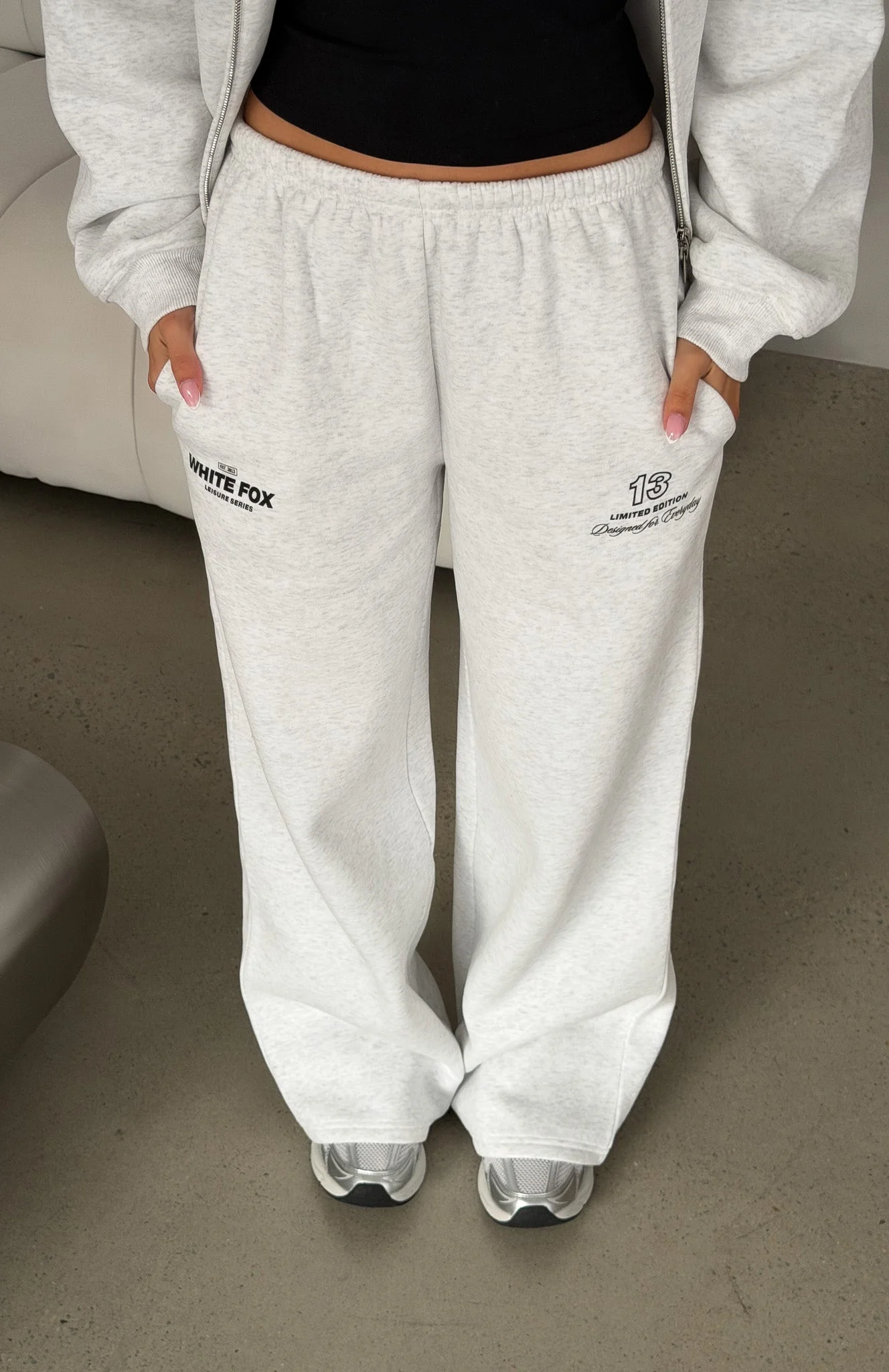 Never Missed Wide Leg Sweatpants Grey Marle