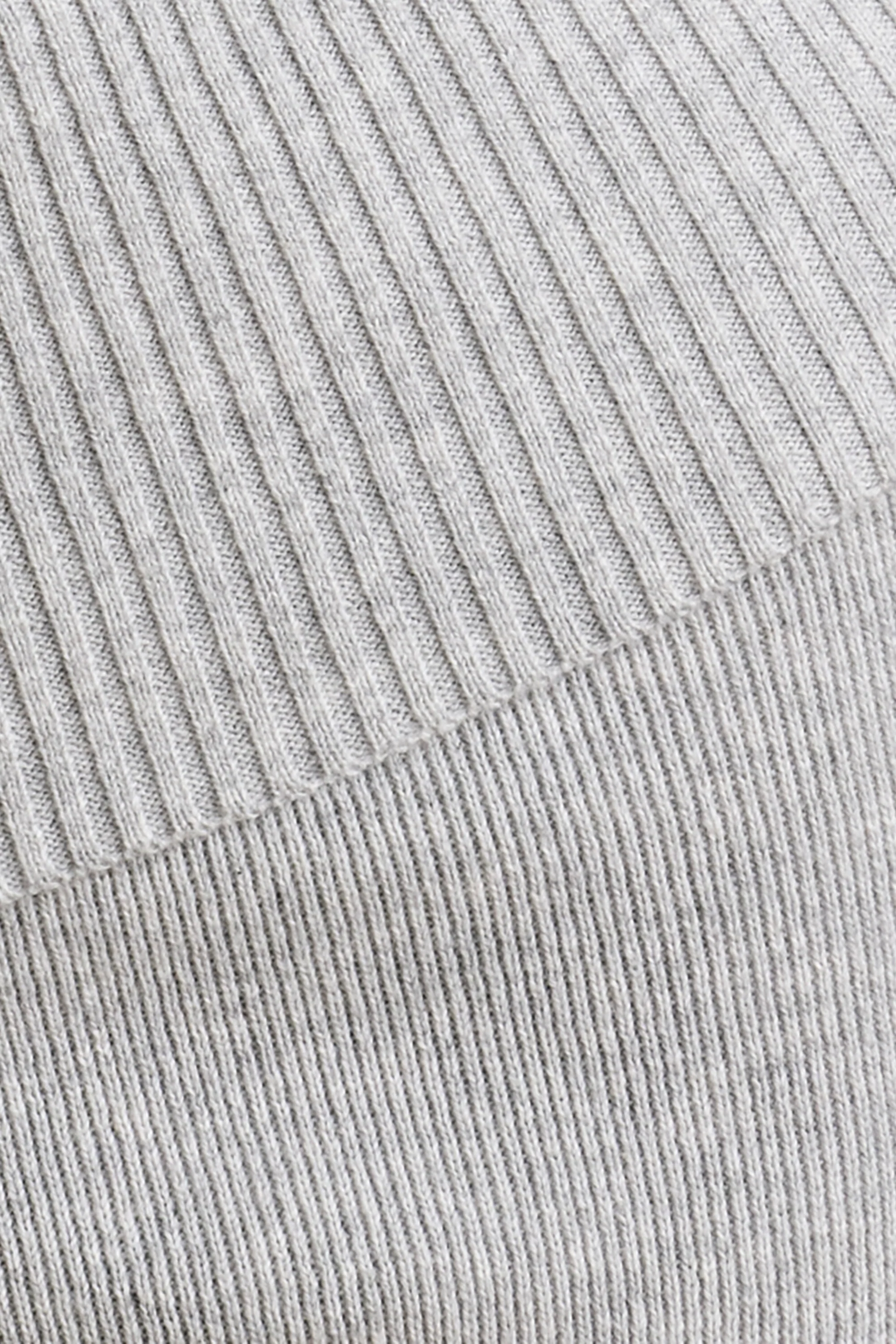 Chunky Knit Foldover Kick Flare Trousers in Grey Marl