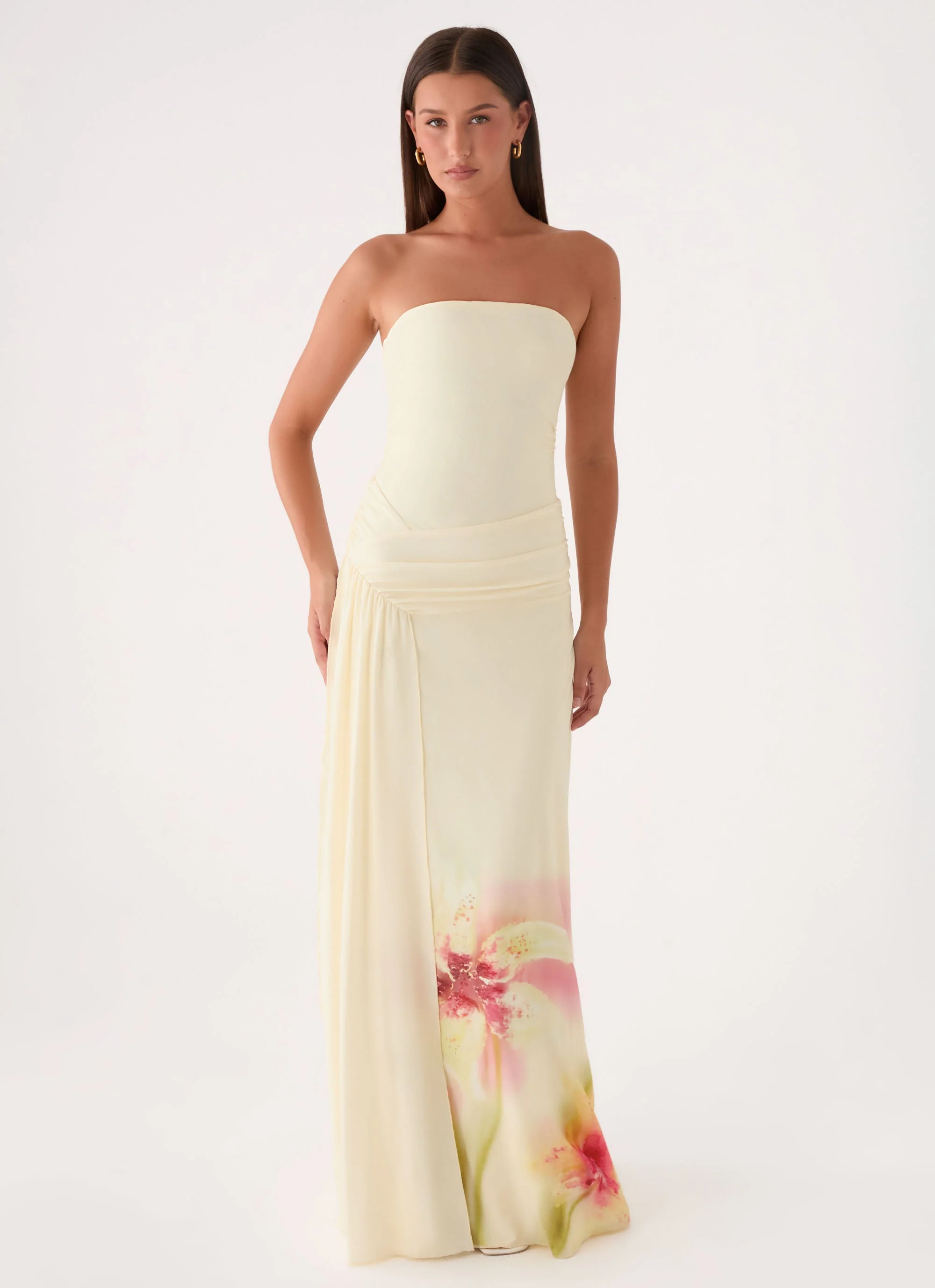Palomar Strapless Maxi Dress - Soft Lily - luluinthesky