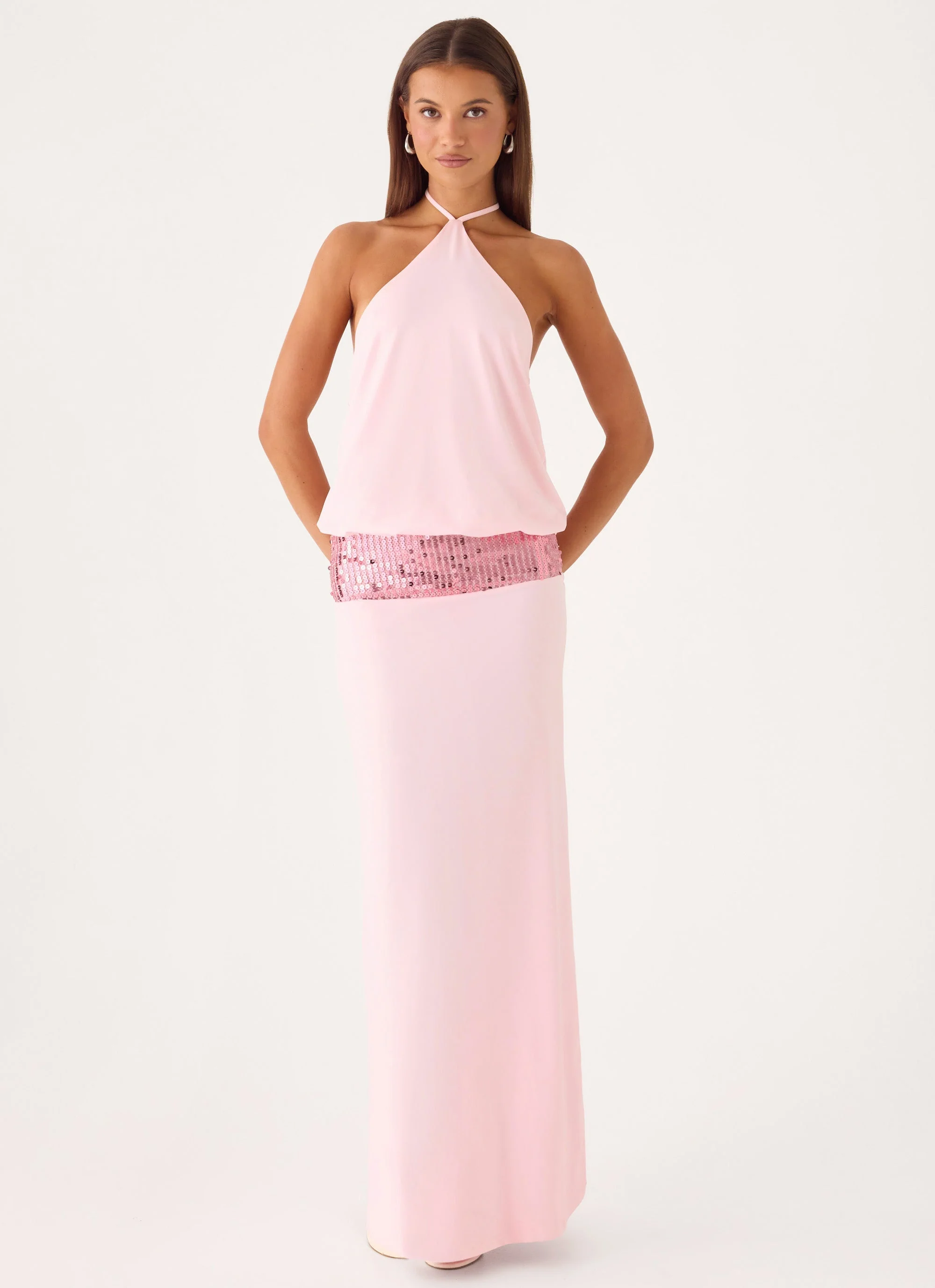 Marcie Halter Maxi Dress - Pink