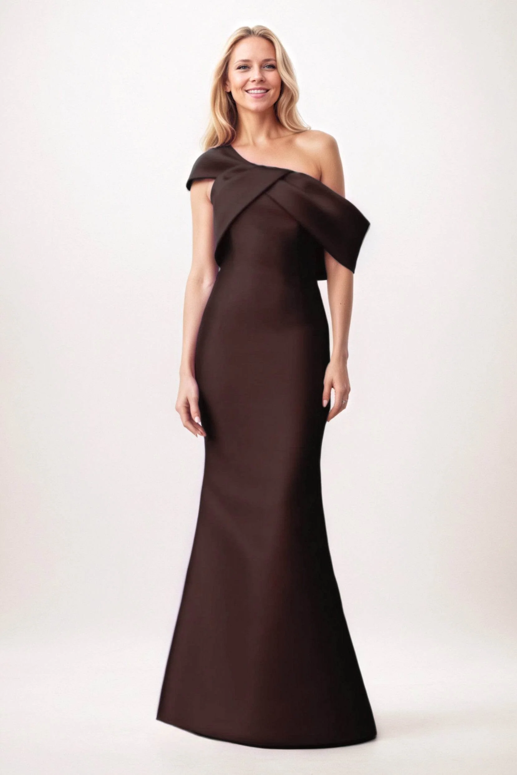 Trumpet-Mermaid Maxi Satin Mother of the Bride Dresses CM0384