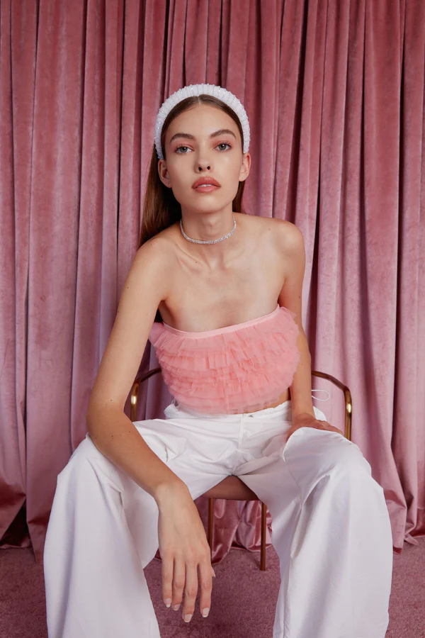 Tulle Strapless Top