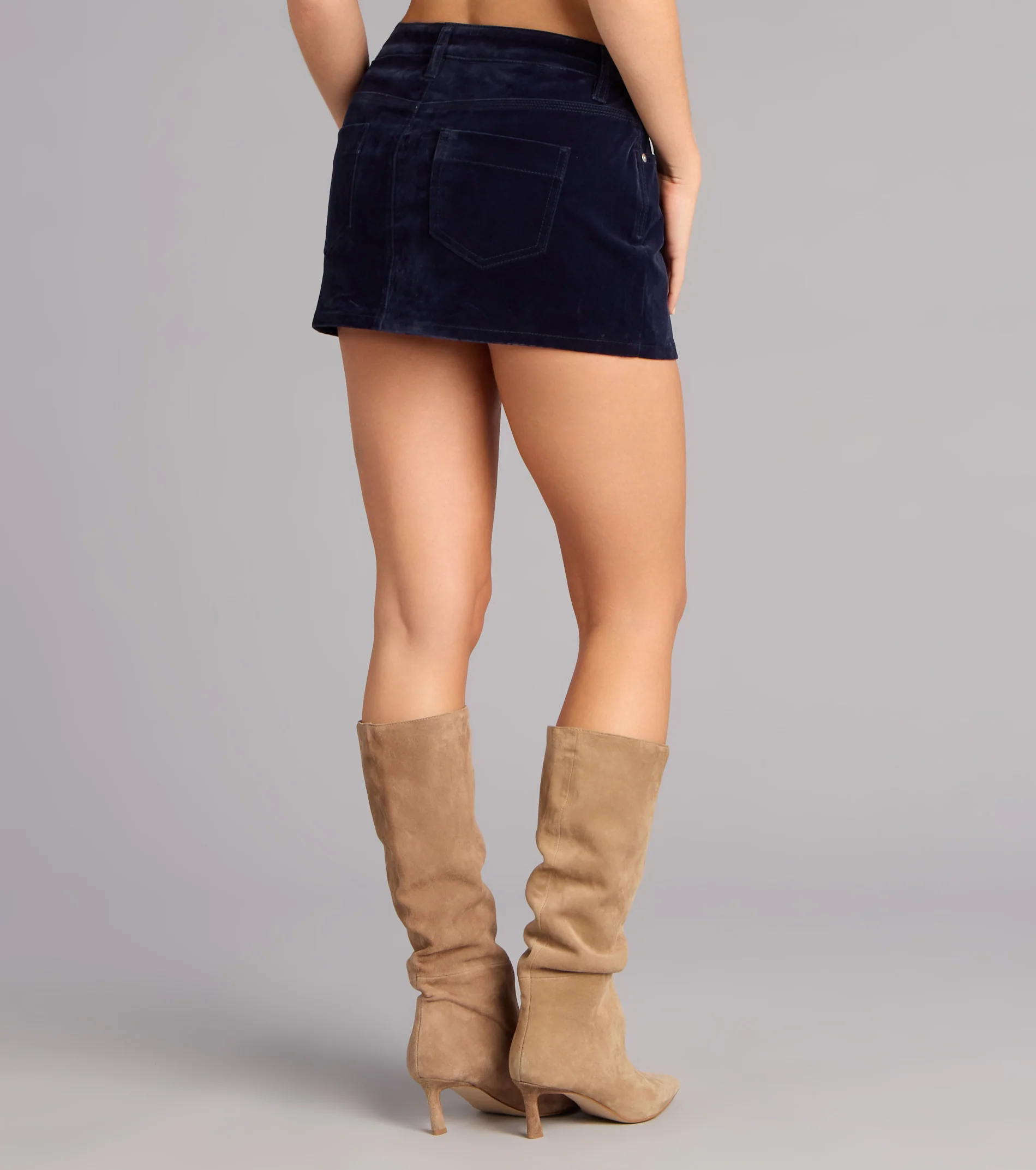 Velvet Crush Denim Mini Skirt