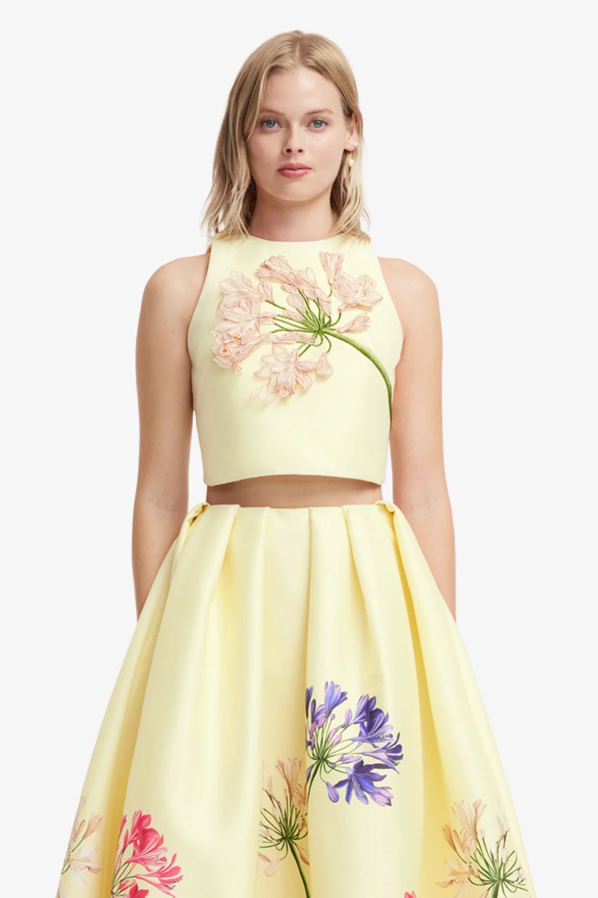 Ella Appliqué Bow Backless Top - Agapanthus Print