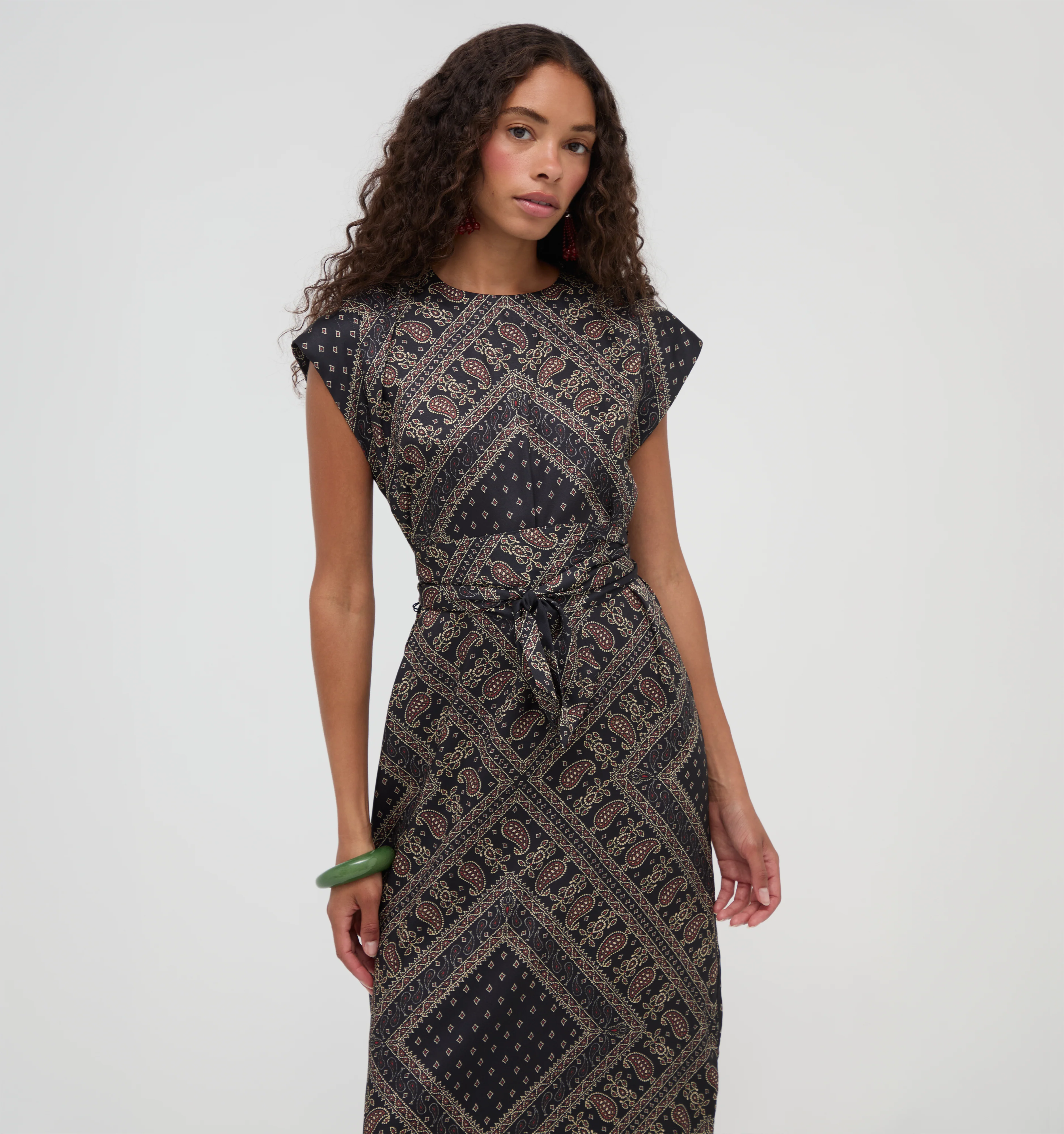 The Dris Dress - Carnaby Scarf Black