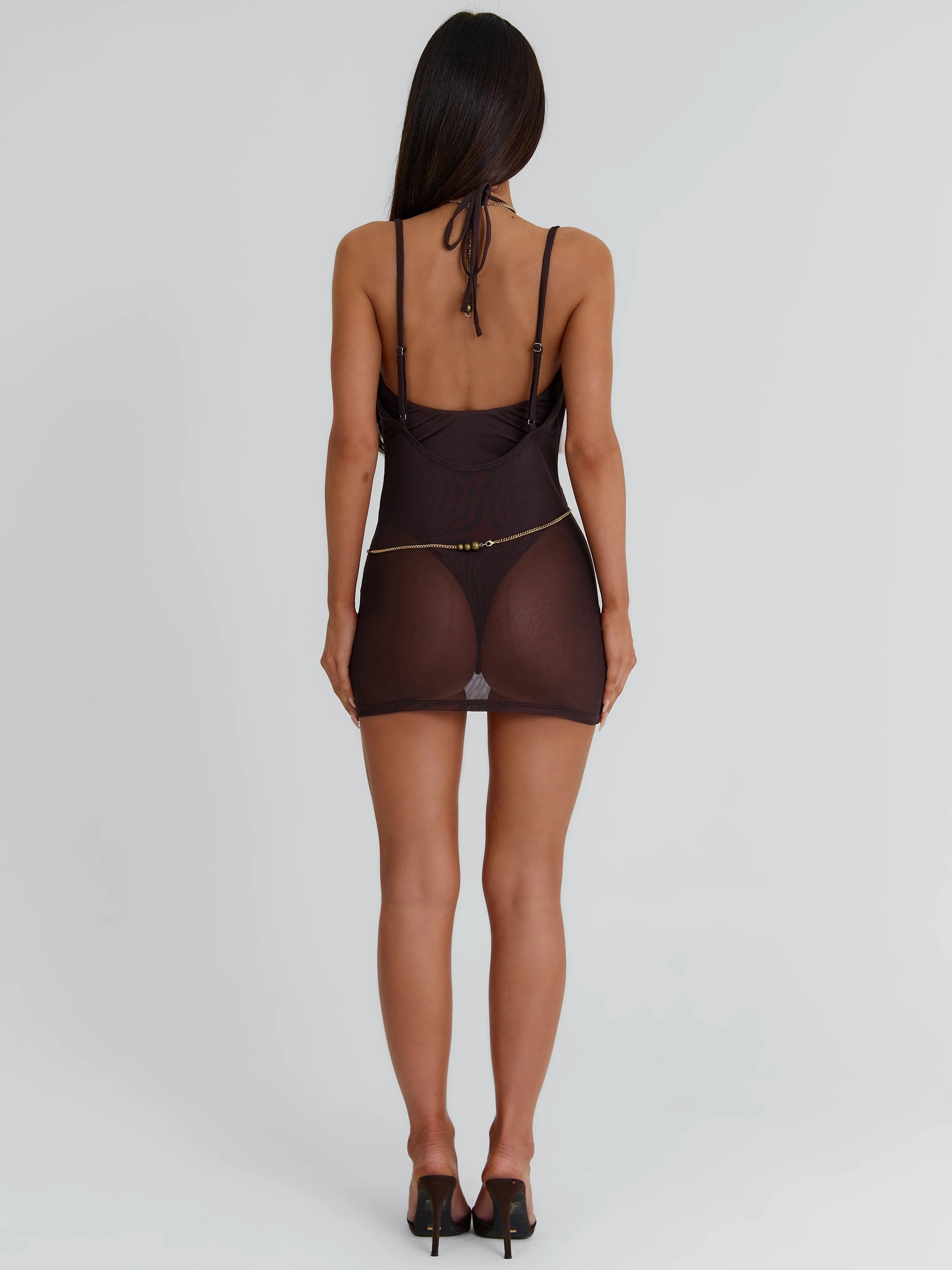 JAHLI TWO PIECE MINI DRESS BROWN